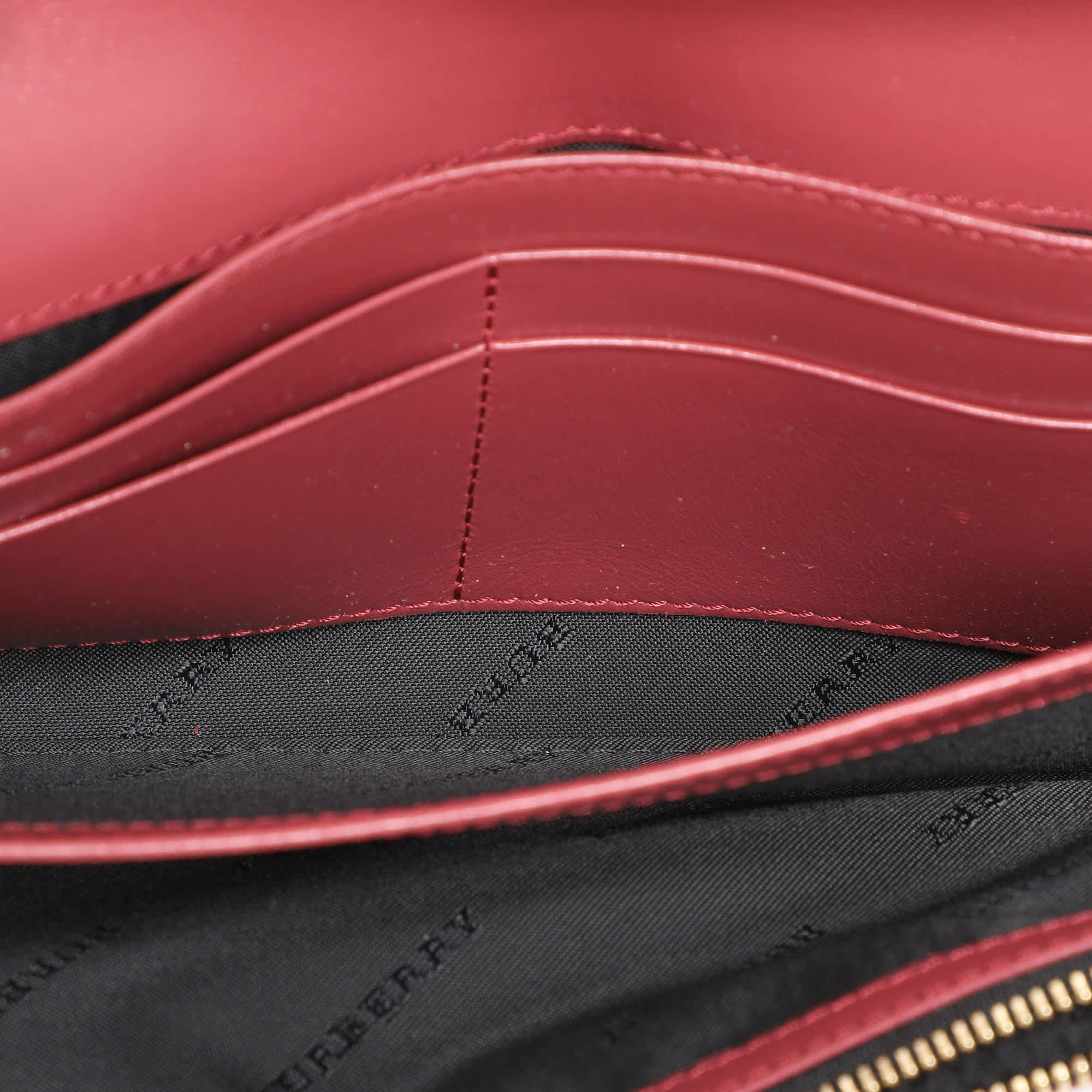 Burberry Red Check Embossed Leather Porter Continental Wallet