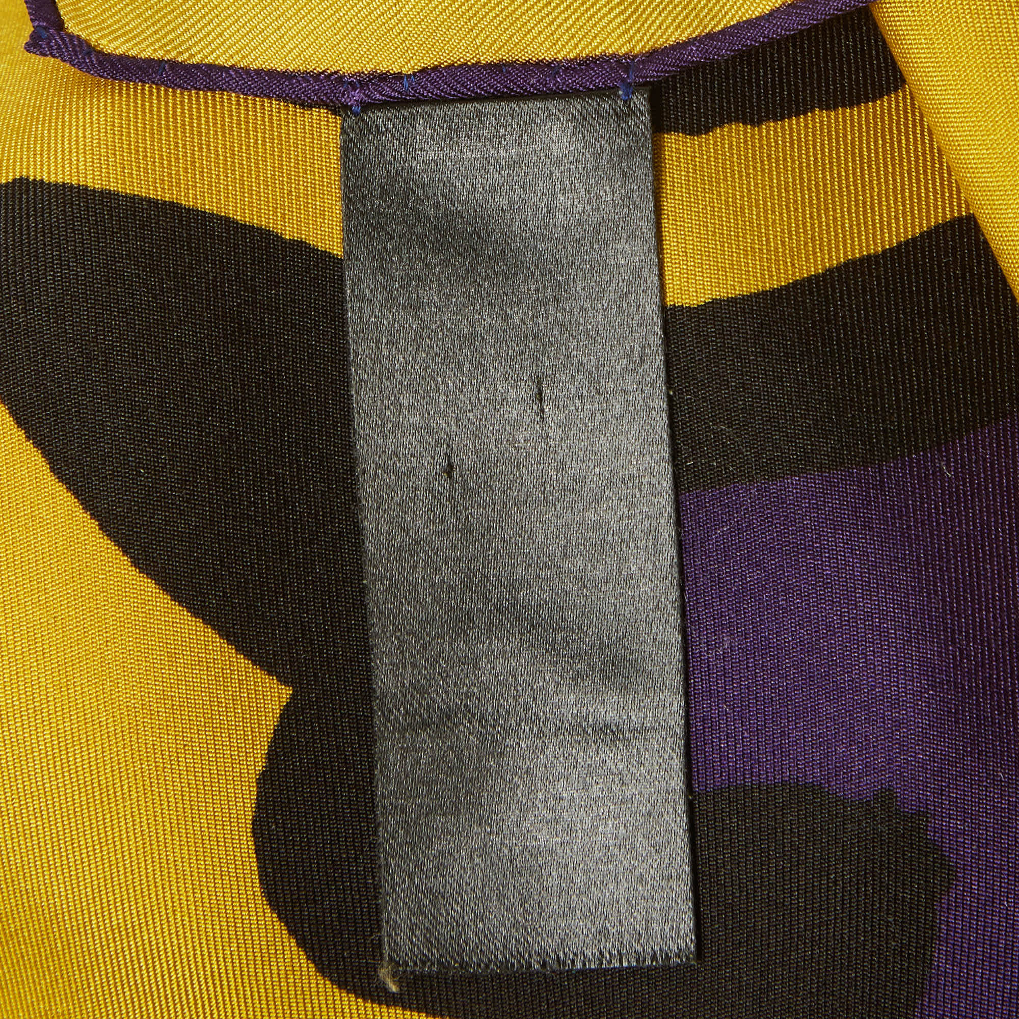 Burberry Prorsum Yellow Printed Silk Scarf