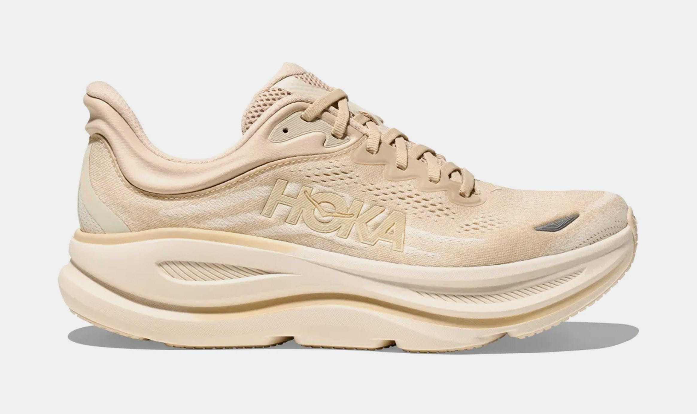 Hoka Bondi 9 Mens Running Shoes (Oatmeal/Oat Milk)