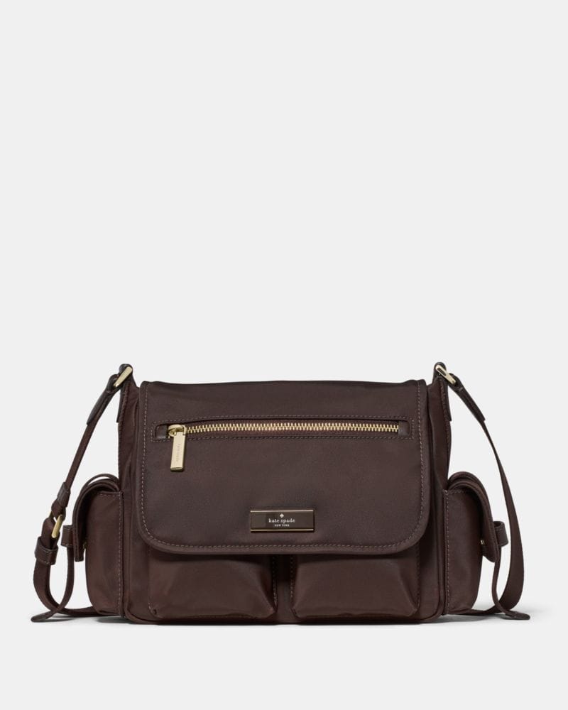 Kate Spade KateSpade Carter Nylon Messenger Cargo Crossbody Bag Hot Fudge