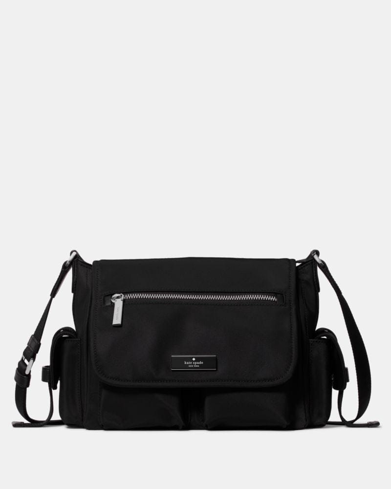 Kate Spade KateSpade Carter Nylon Messenger Cargo Crossbody Bag Black