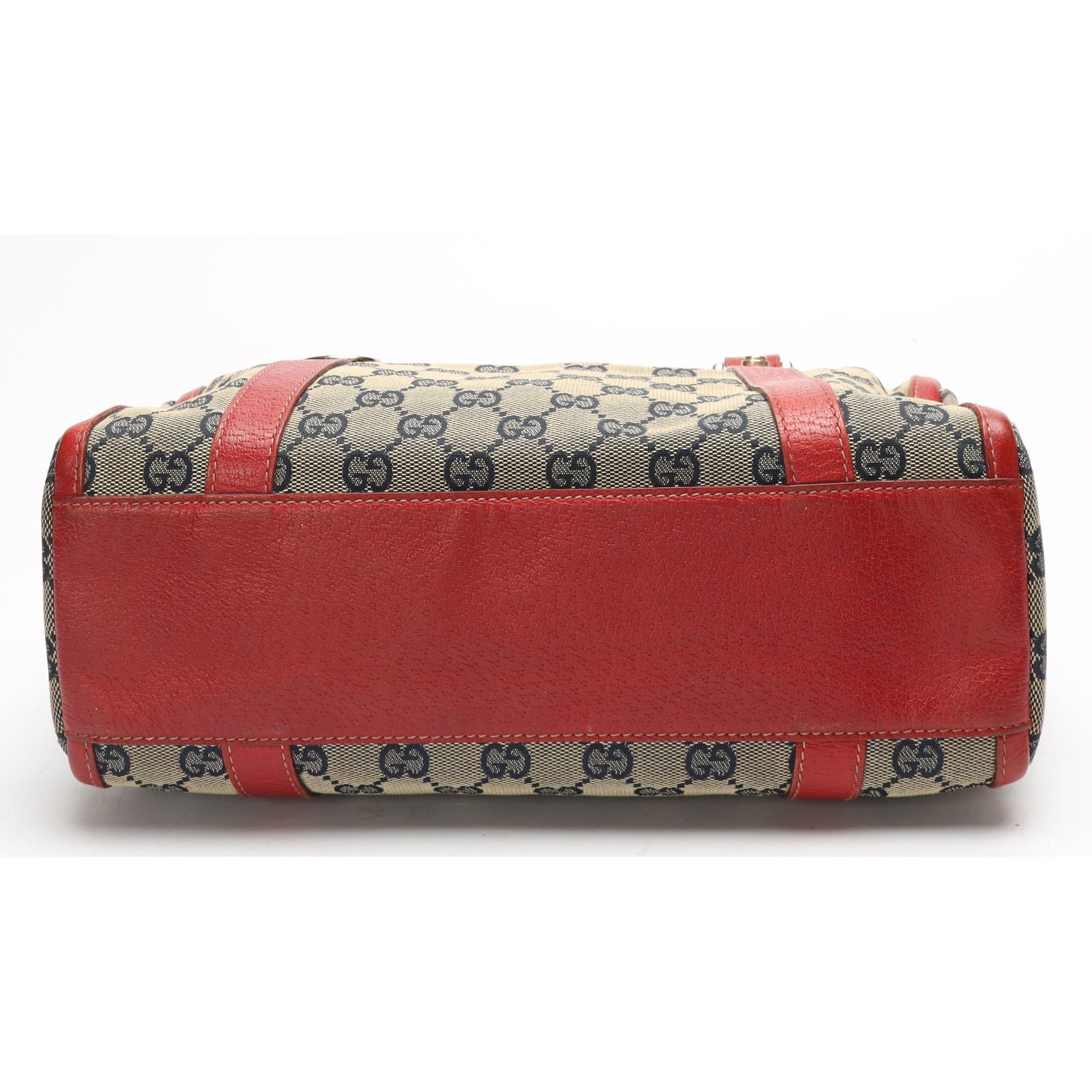 Gucci Red GG Canvas D - Ring Boston Bag