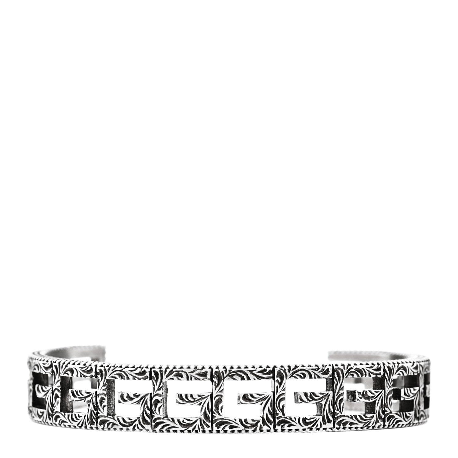 Gucci Sterling Silver Square G Motif Cuff Bracelet