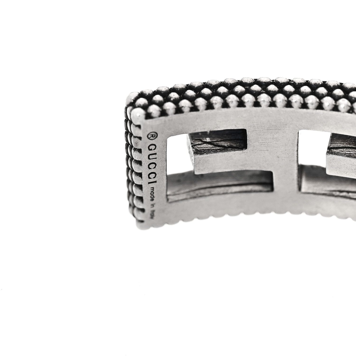 Gucci Sterling Silver Square G Motif Cuff Bracelet
