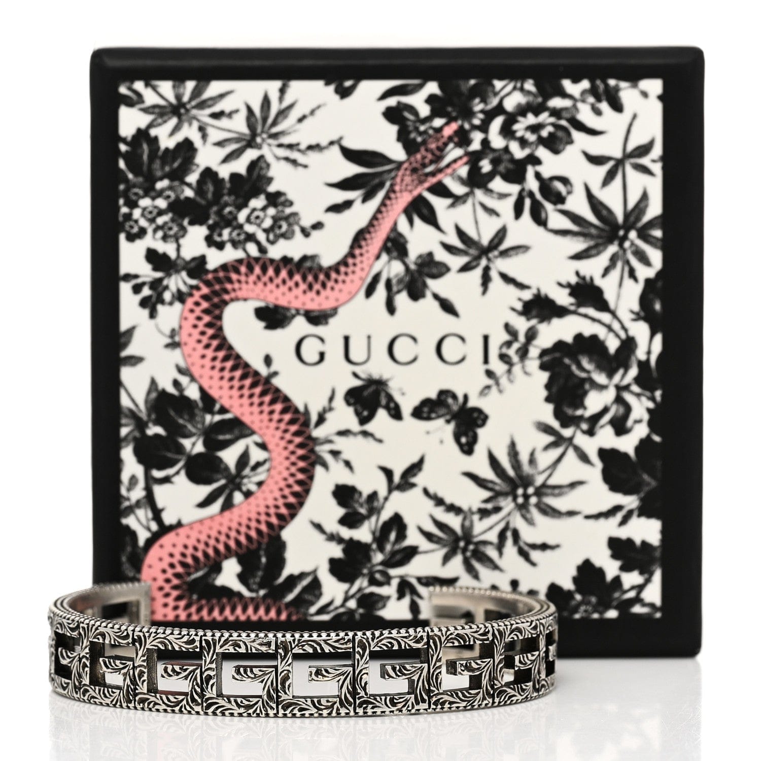 Gucci Sterling Silver Square G Motif Cuff Bracelet