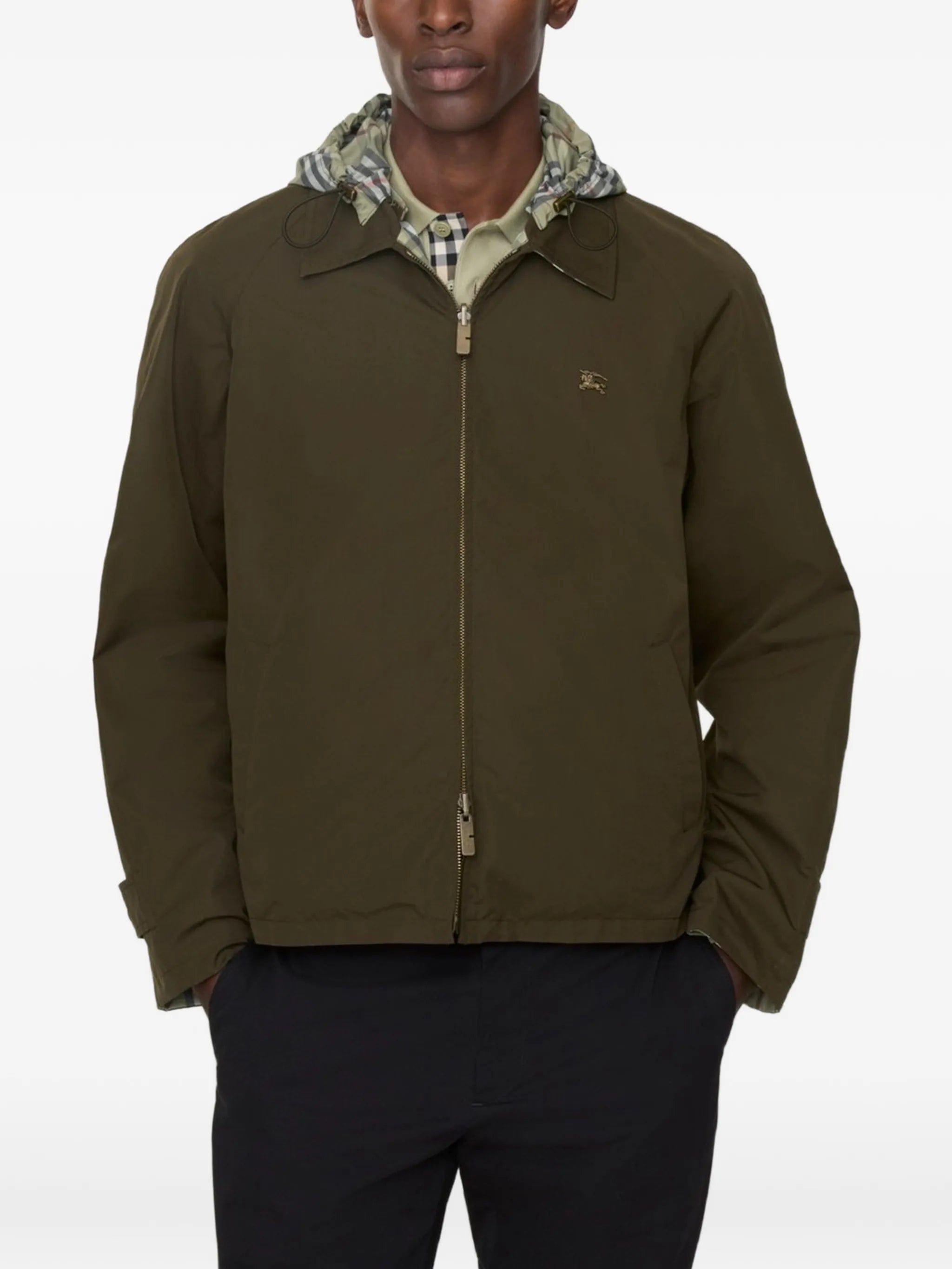 Burberry check hooded jacket