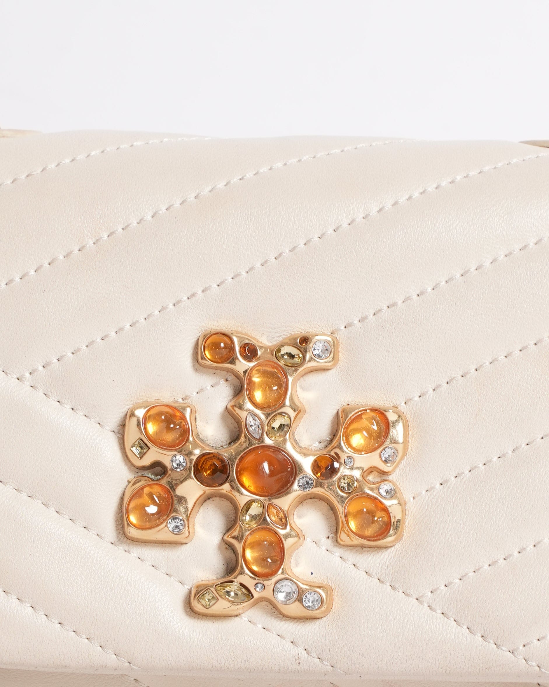 Tory Burch Kira Chevron Studded Logo Shoulder Bag