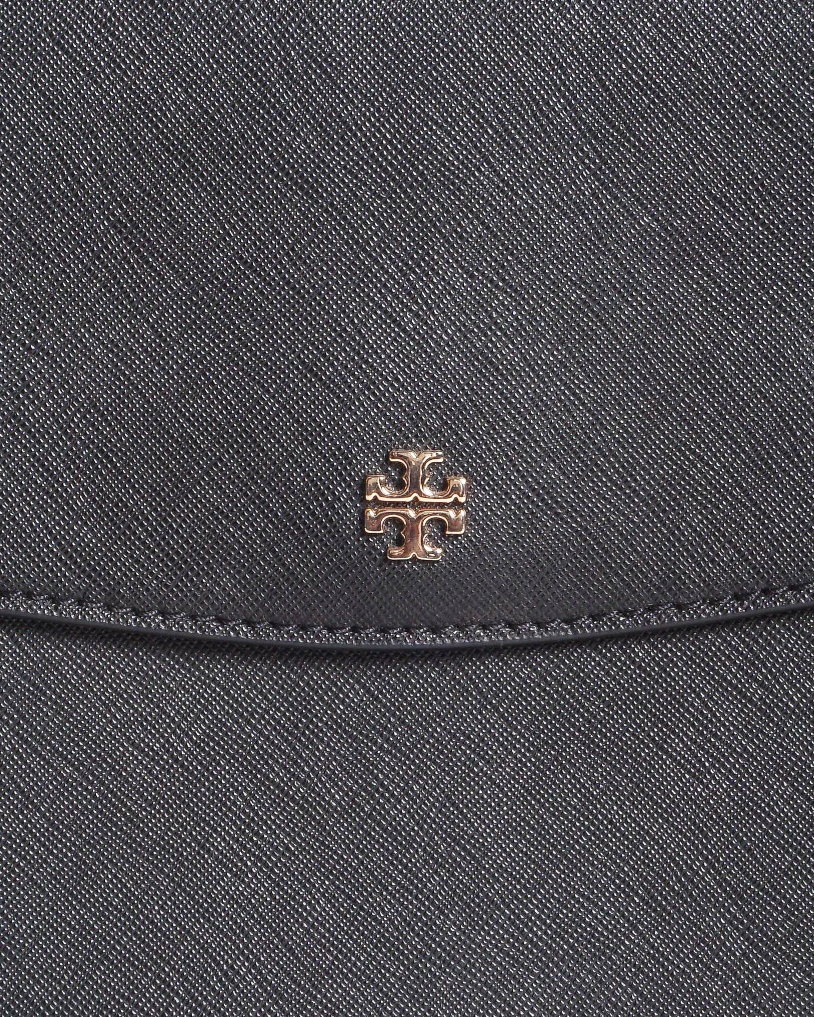 Tory Burch Black Saffiano Leather Emerson Envelope Shoulder Bag