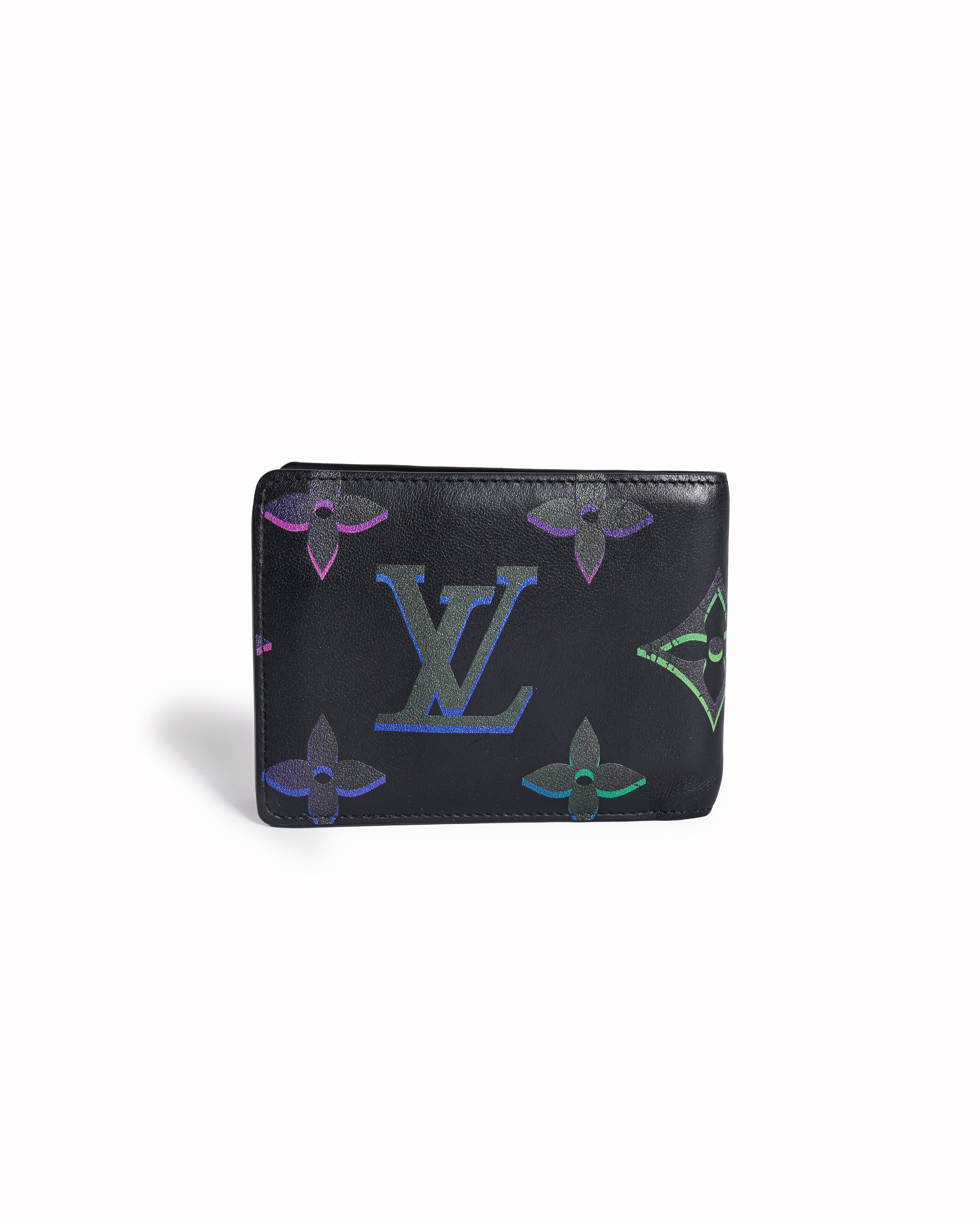 Louis Vuitton Multiple Wallet in black borealis calfskin leather