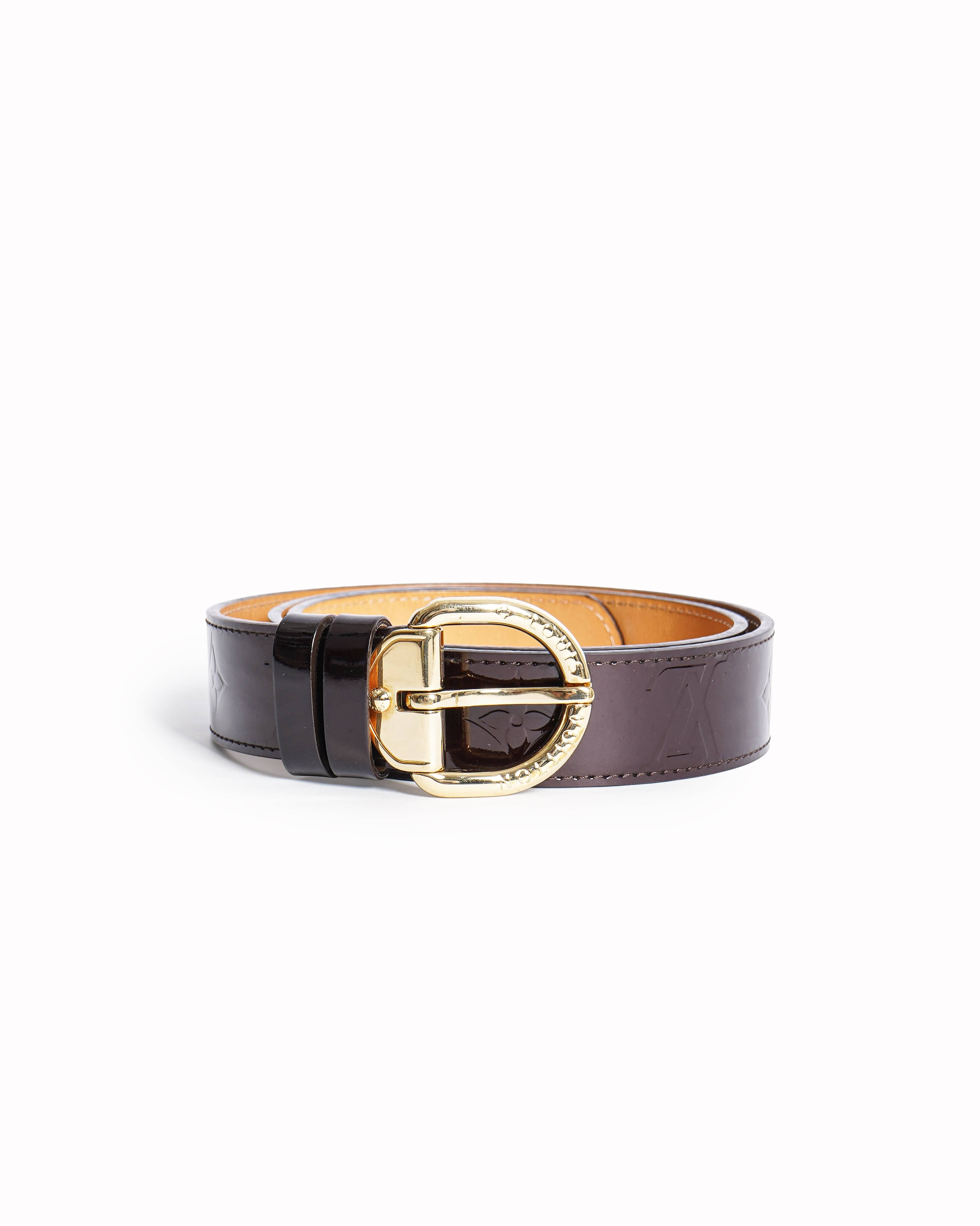 Louis Vuitton Women's Patent Leather Monogram Belt