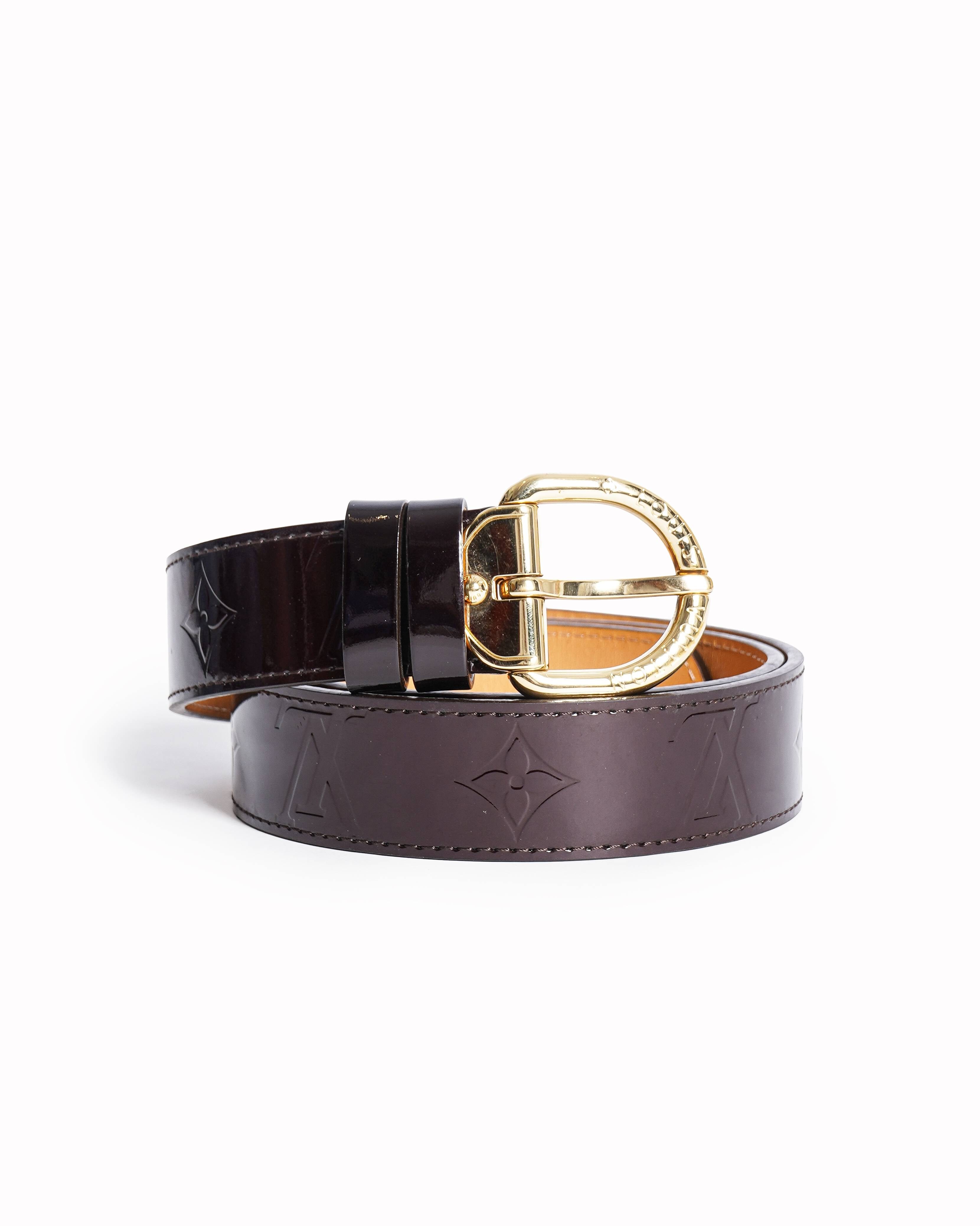 Louis Vuitton Women's Patent Leather Monogram Belt