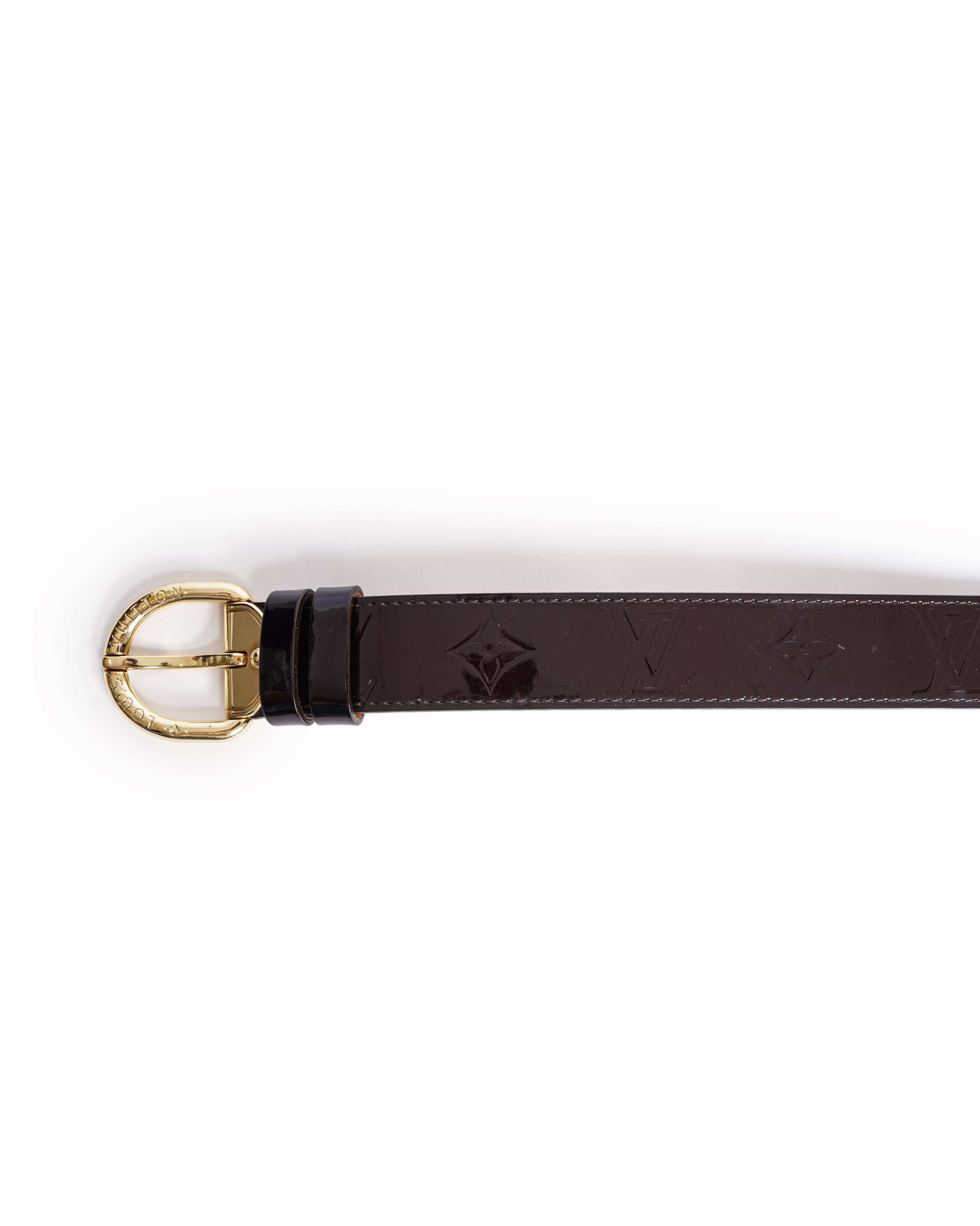 Louis Vuitton Women's Patent Leather Monogram Belt