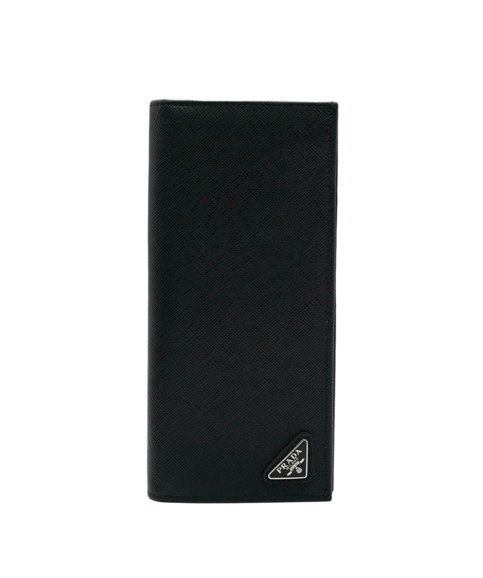 PRADA Long Wallet Safiano leather Black Auth am4313 DBXS1715