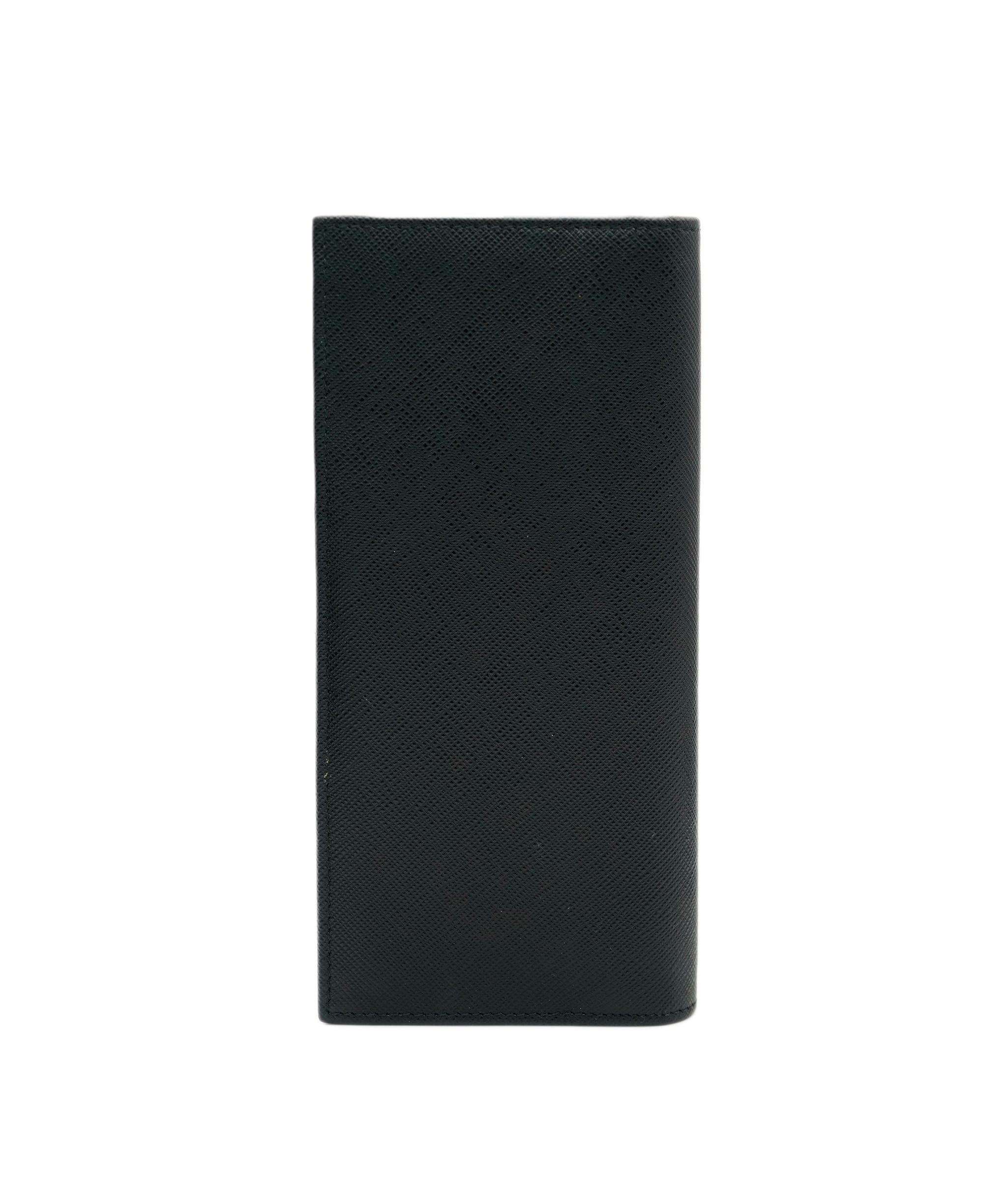 PRADA Long Wallet Safiano leather Black Auth am4313 DBXS1715