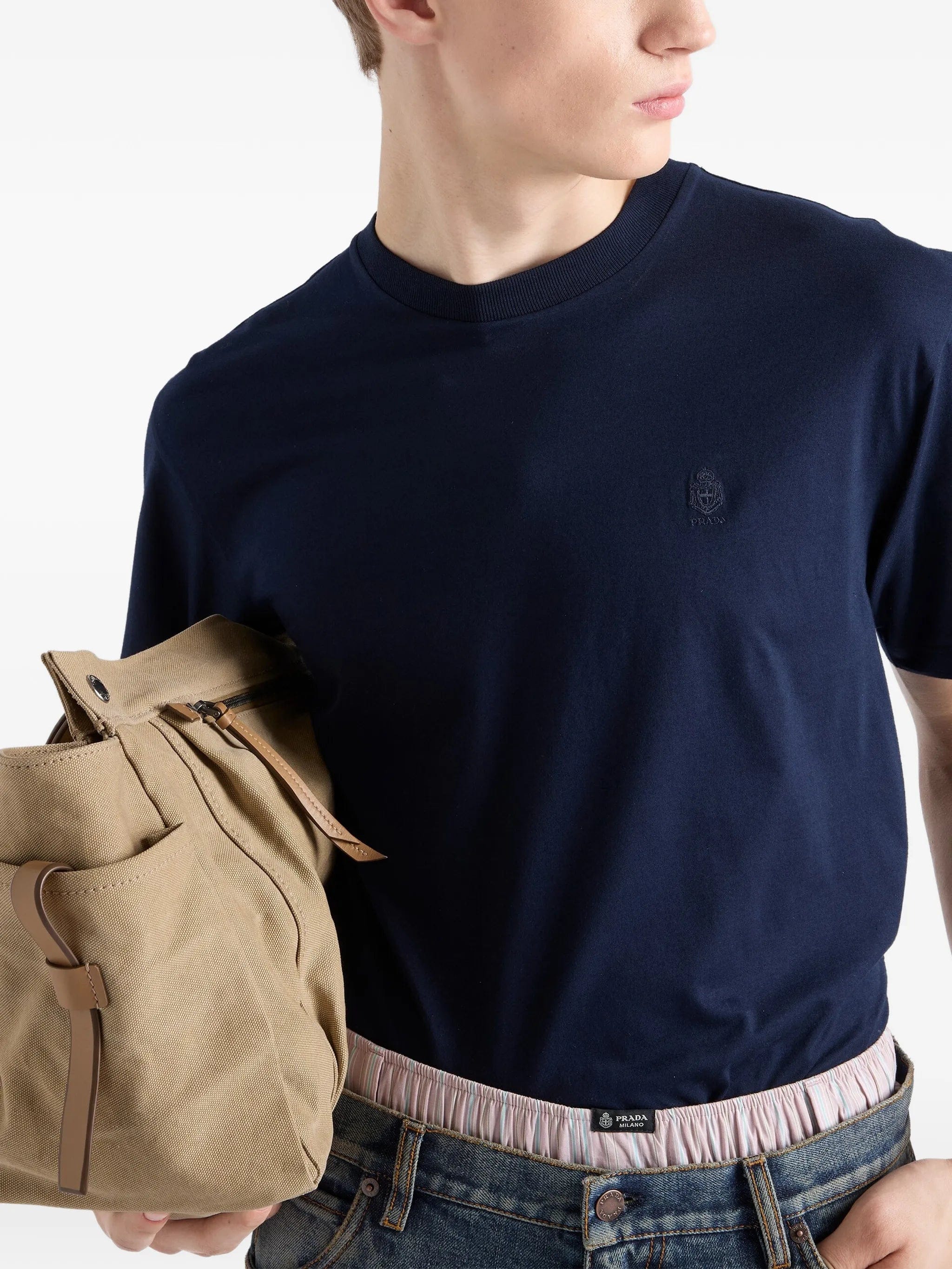 Prada embroidered - logo T - shirt