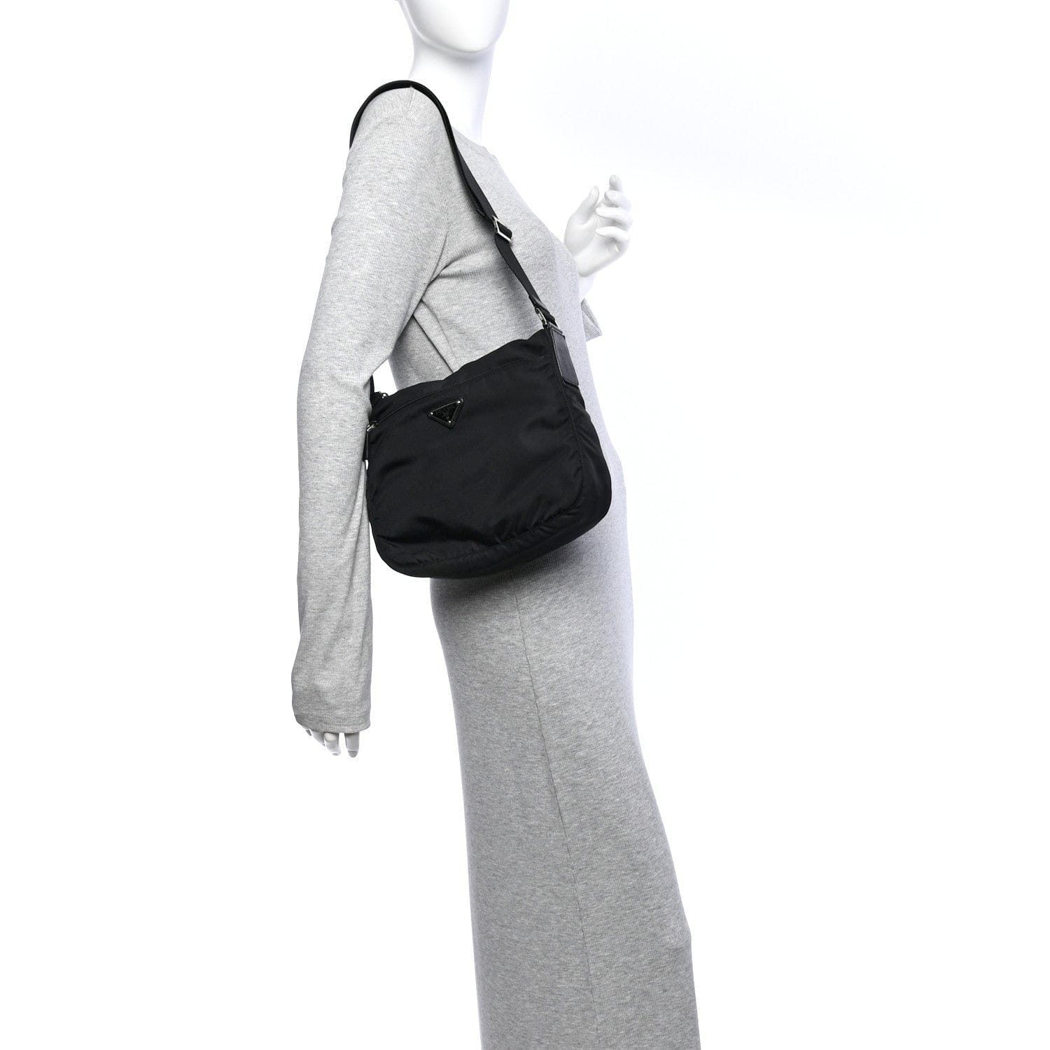Prada Nylon Vela Messenger Bag Black