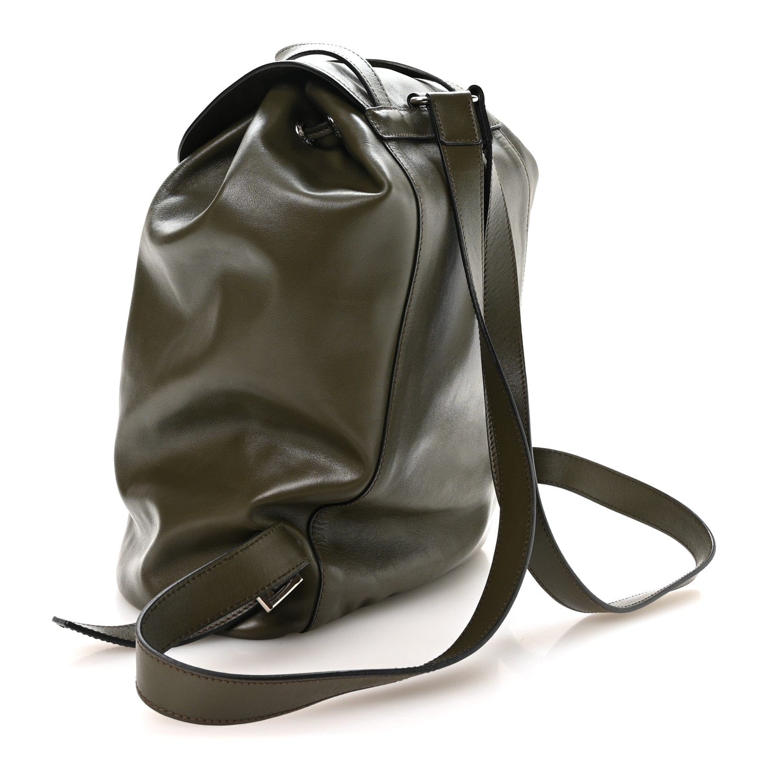 Prada Soft Calf Cinch Backpack Militare