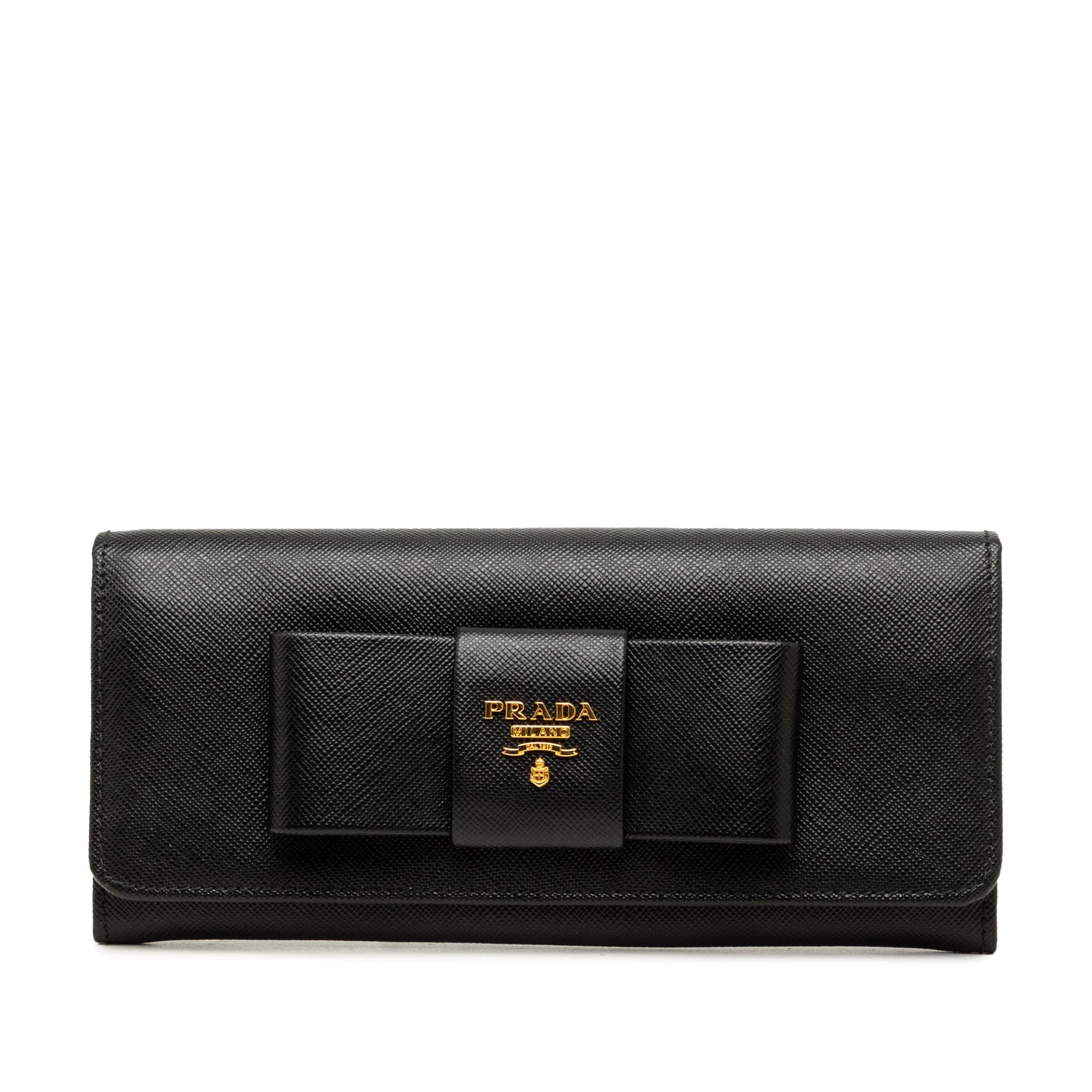Prada Saffiano Lux Bow Continental Wallet