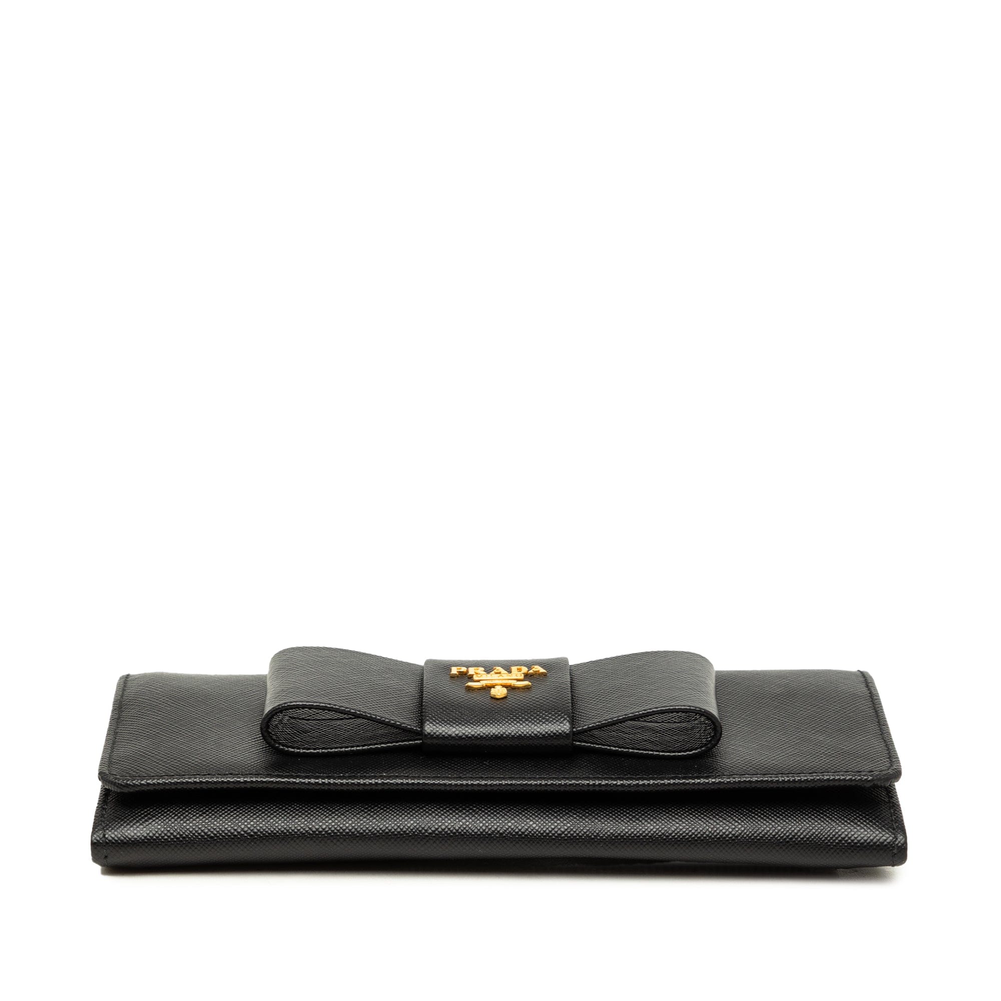 Prada Saffiano Lux Bow Continental Wallet