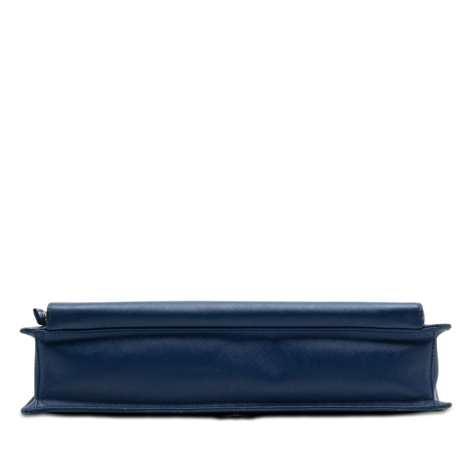 Prada Saffiano Cuir Travel Front Zip Pocket Briefcase