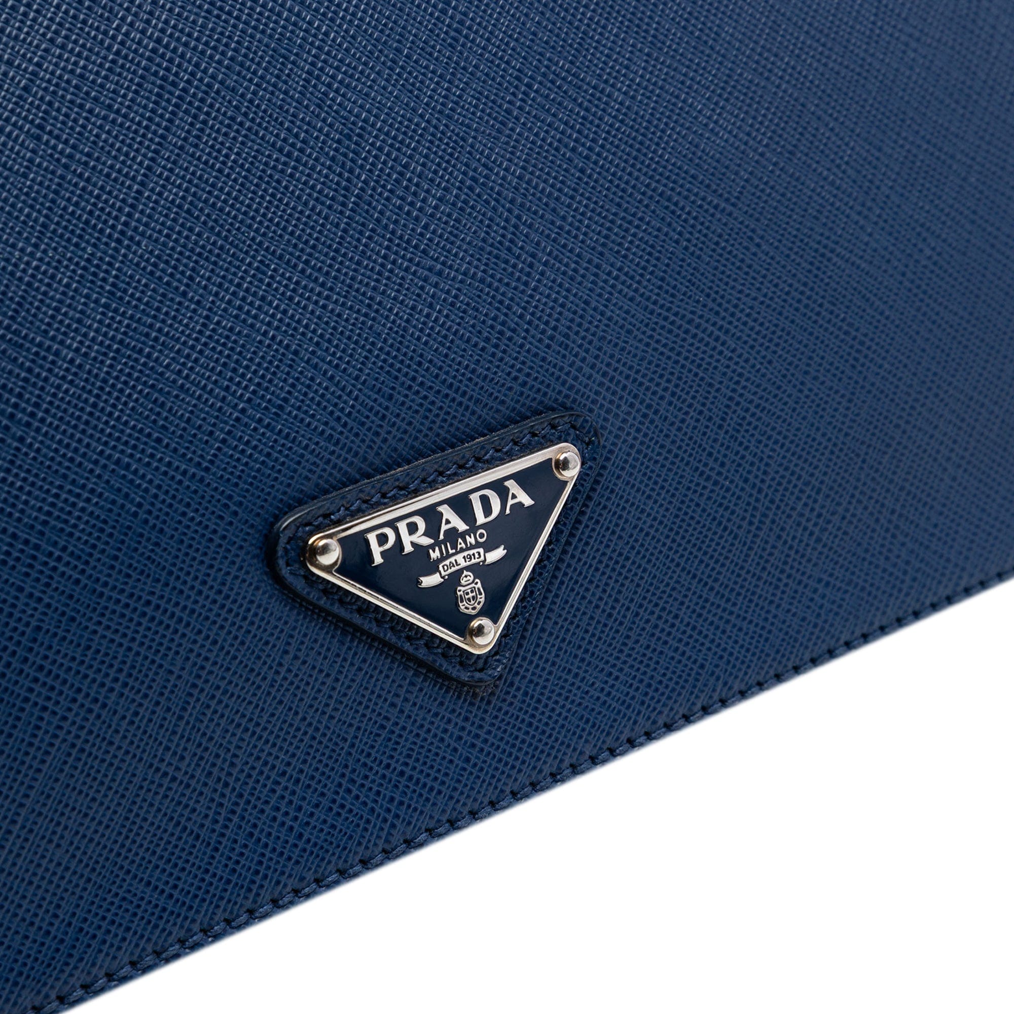 Prada Saffiano Cuir Travel Front Zip Pocket Briefcase