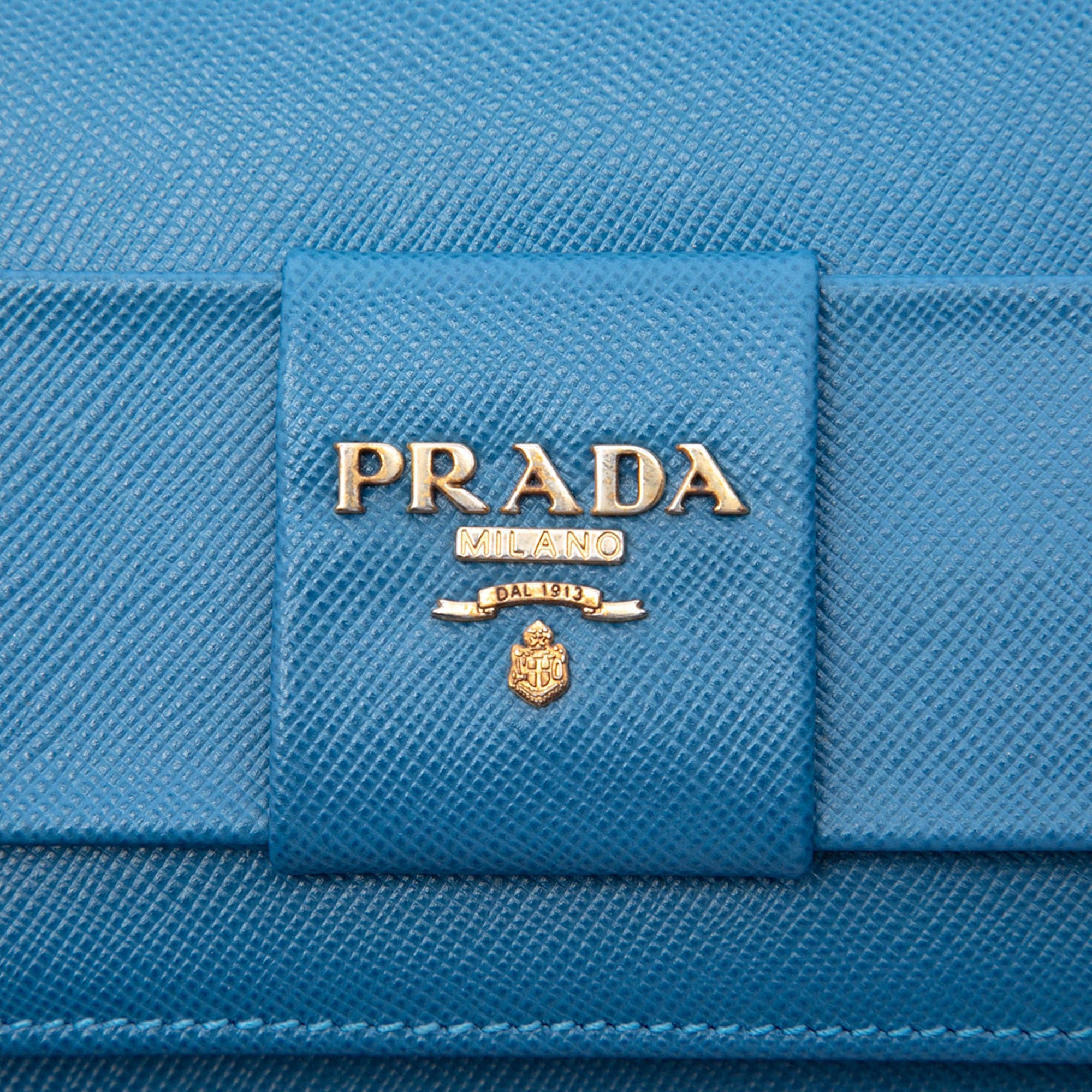 Prada Saffiano Lux Bow Wallet On Strap