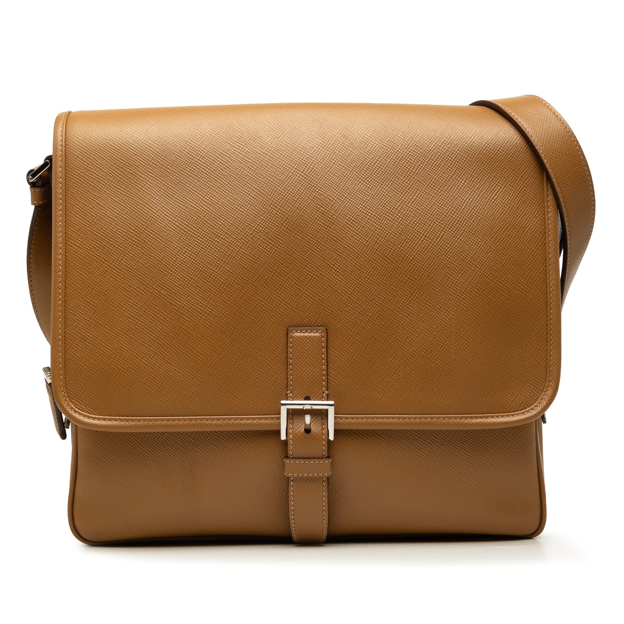 Prada Saffiano Buckle Messenger Bag