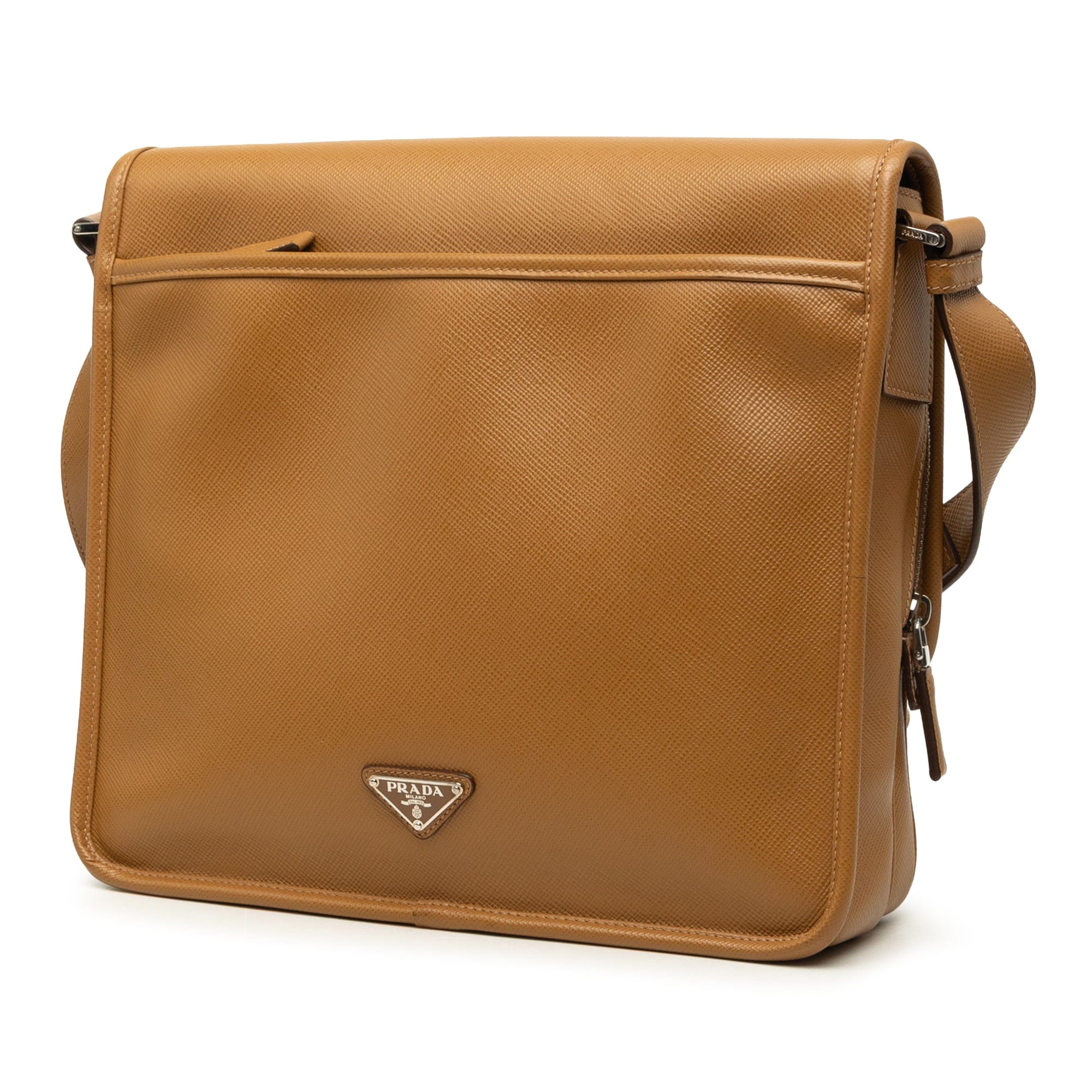 Prada Saffiano Buckle Messenger Bag