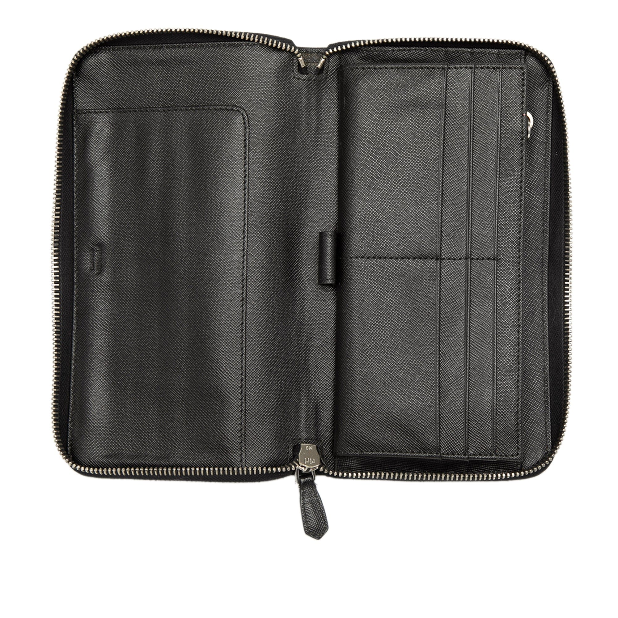 Prada Saffiano Zip Around Travel Wallet
