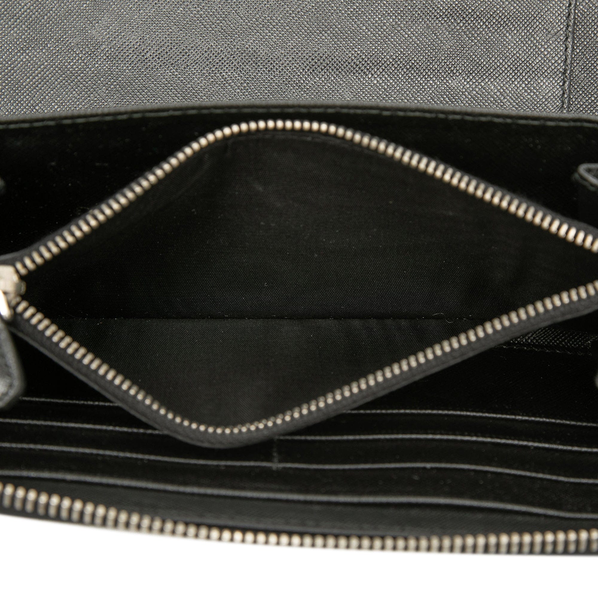 Prada Saffiano Zip Around Travel Wallet