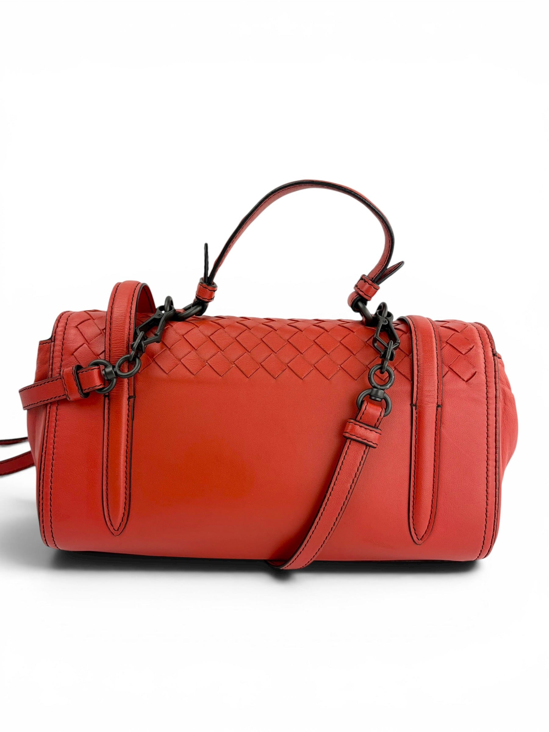 Bottega Veneta Red Leather Satchel