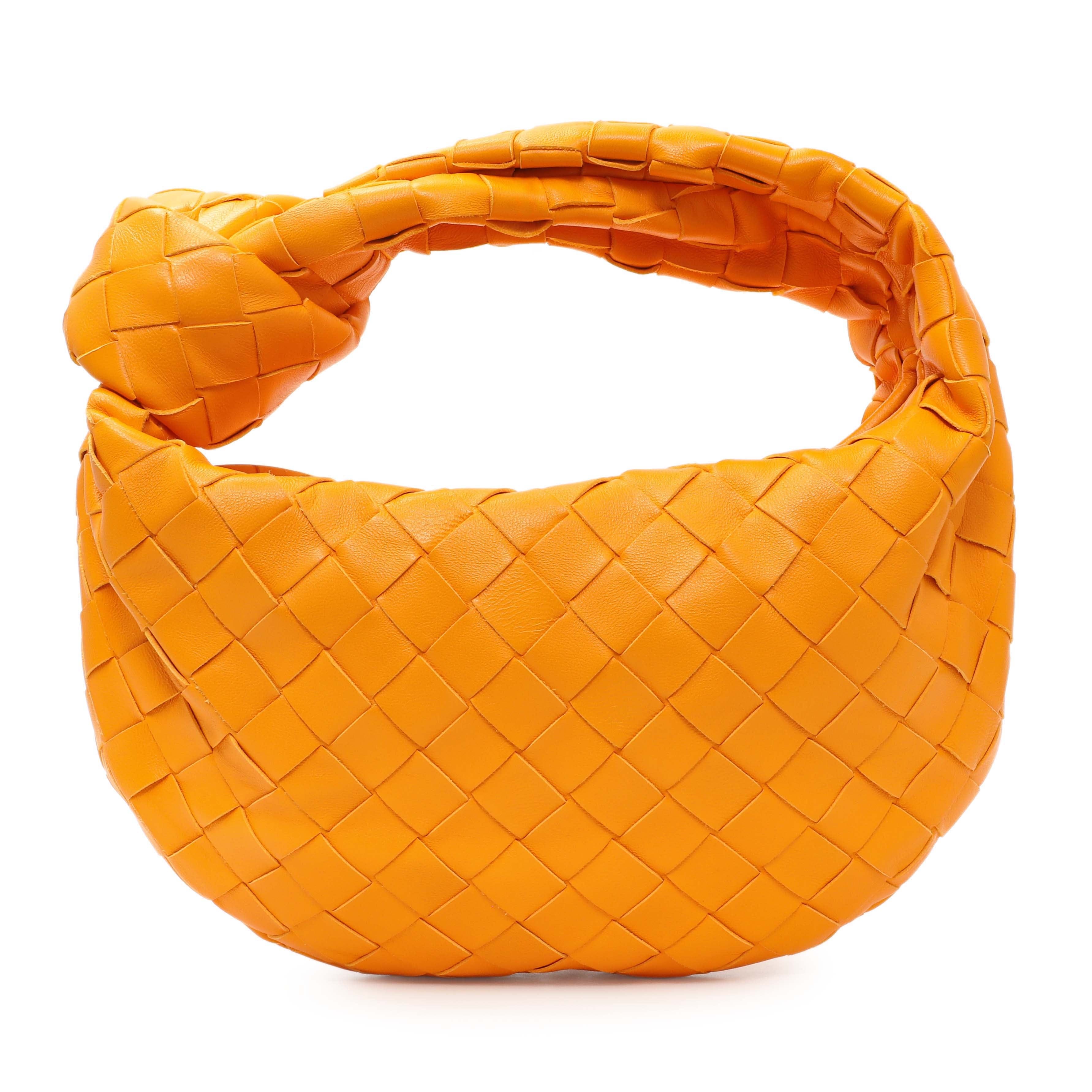 Bottega Veneta Orange Nappa Intrecciato Mini Jodie