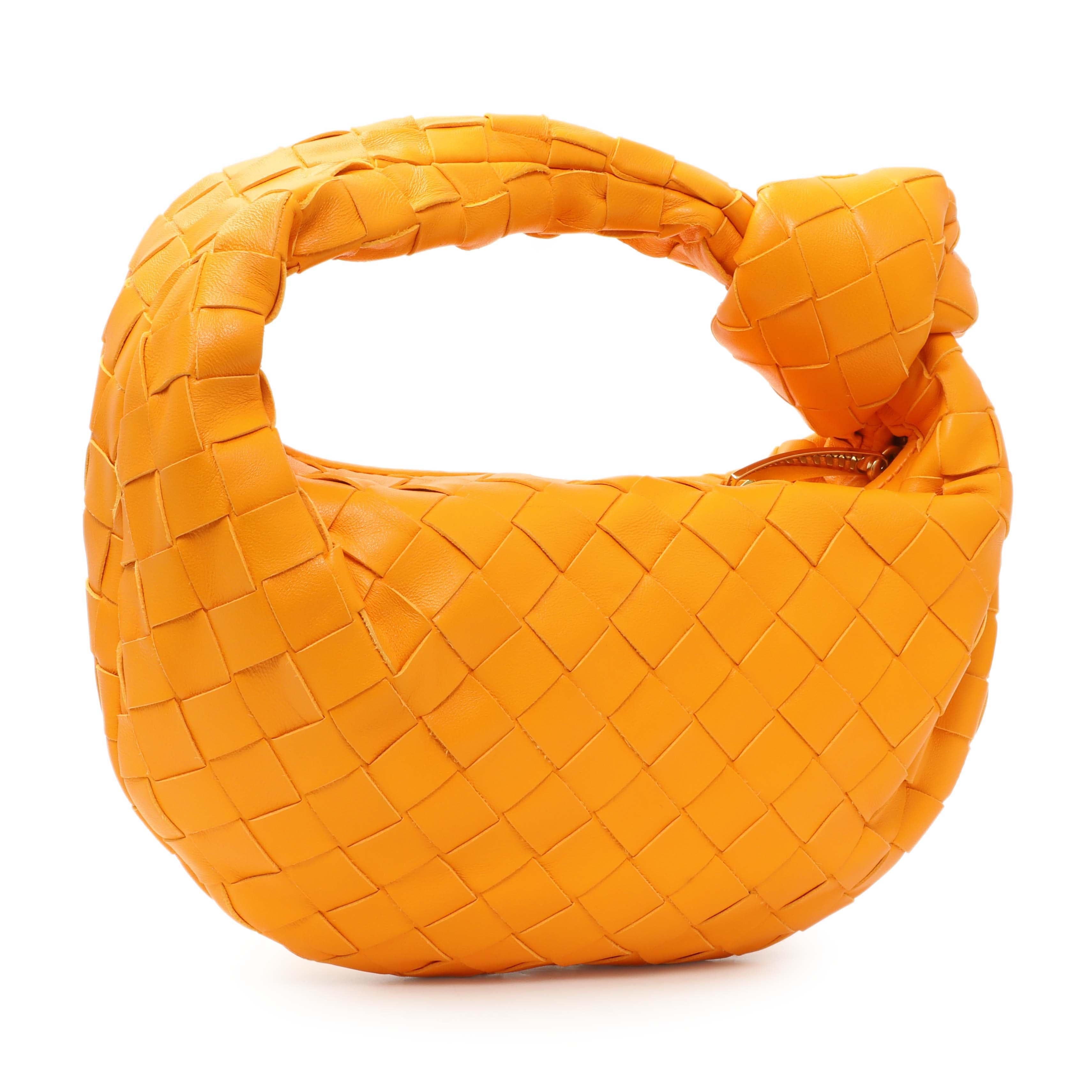 Bottega Veneta Orange Nappa Intrecciato Mini Jodie