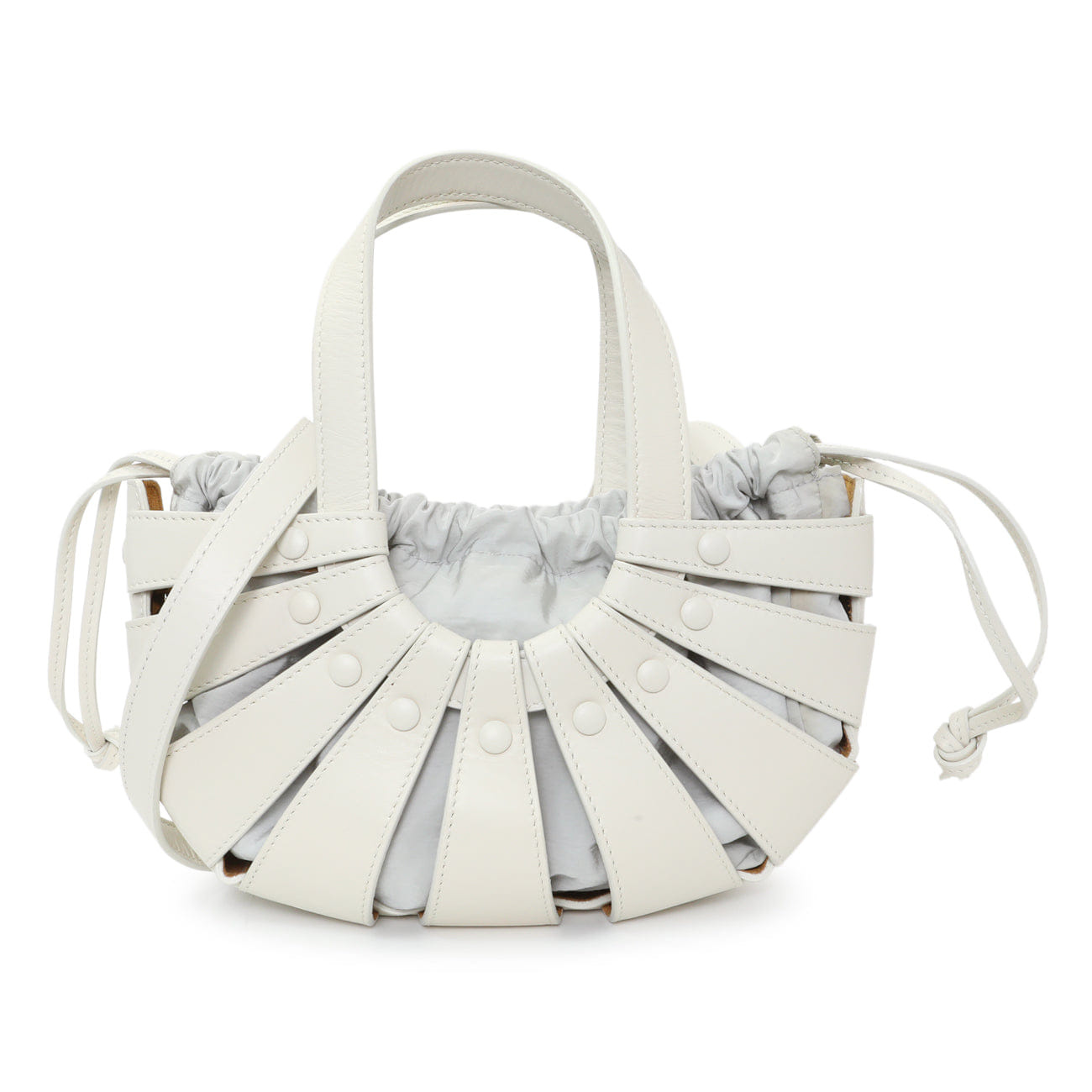 Bottega Veneta White Calfskin Small Shell Bag
