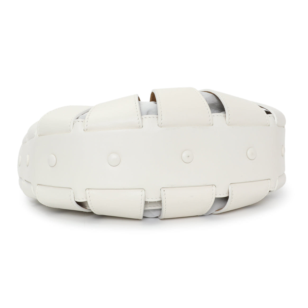 Bottega Veneta White Calfskin Small Shell Bag