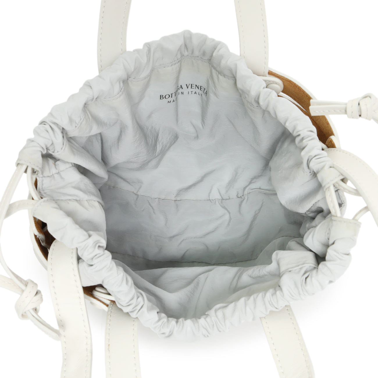 Bottega Veneta White Calfskin Small Shell Bag