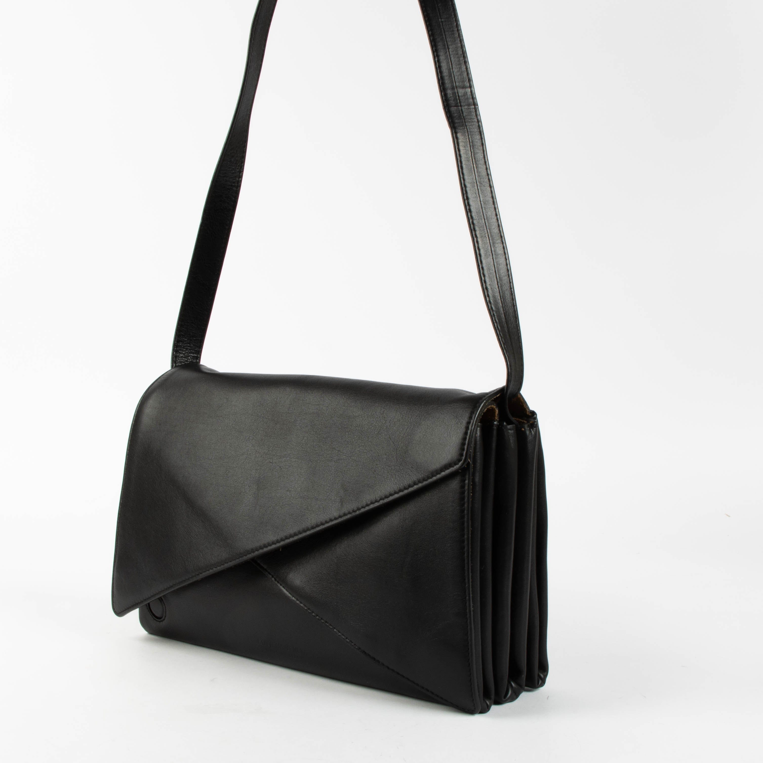Bottega Veneta Black Envelope Double Flap Bag