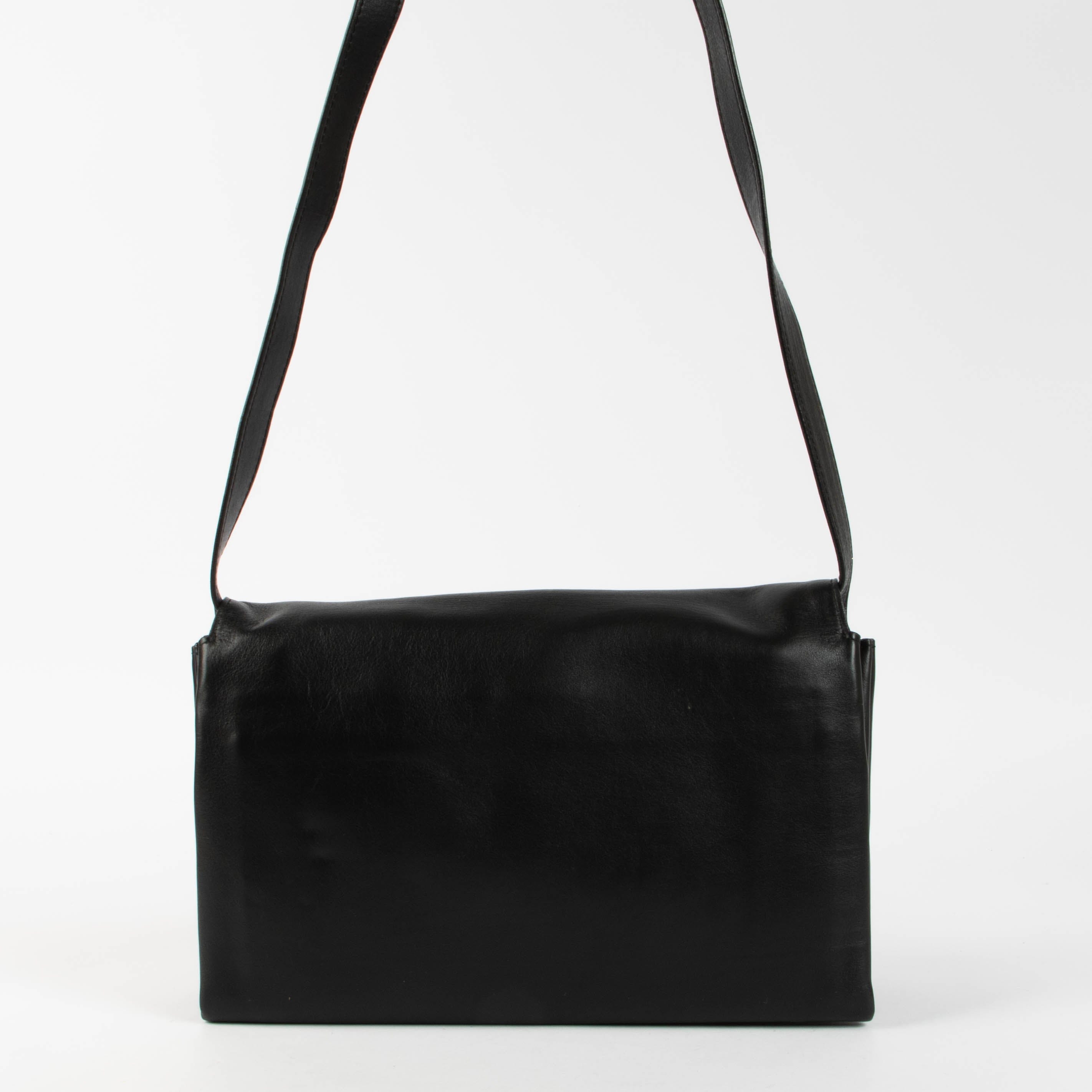 Bottega Veneta Black Envelope Double Flap Bag
