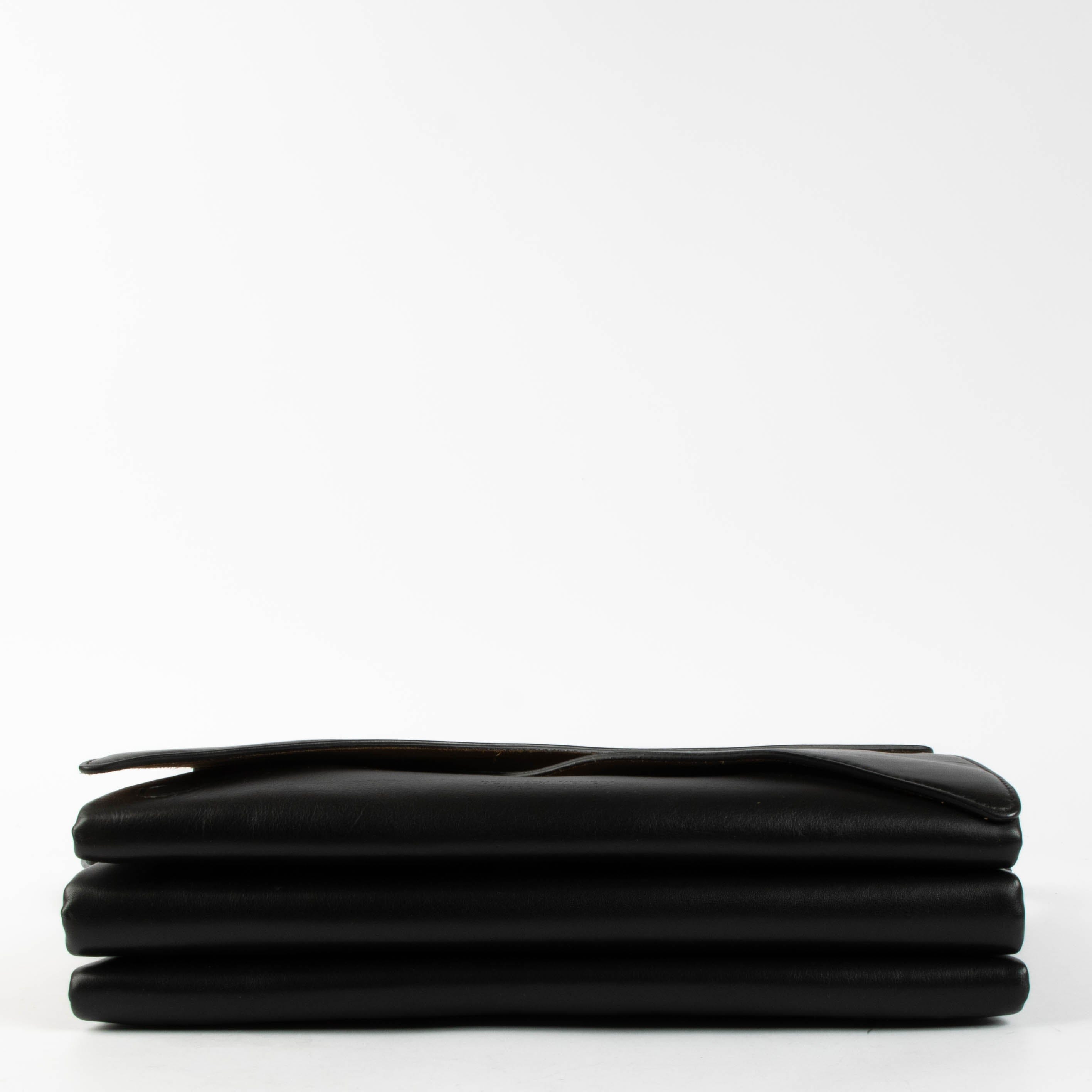 Bottega Veneta Black Envelope Double Flap Bag