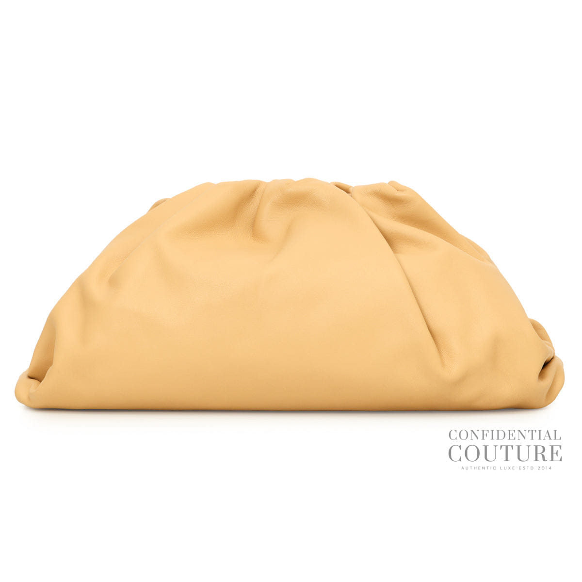 Bottega Veneta The Pouch Tapioca Beige Calfskin Oversized Clutch Bag
