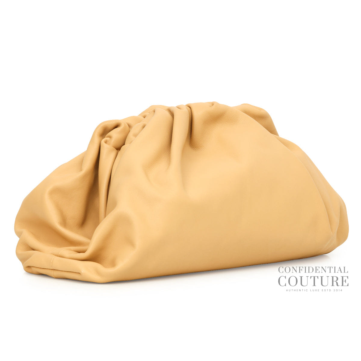Bottega Veneta The Pouch Tapioca Beige Calfskin Oversized Clutch Bag