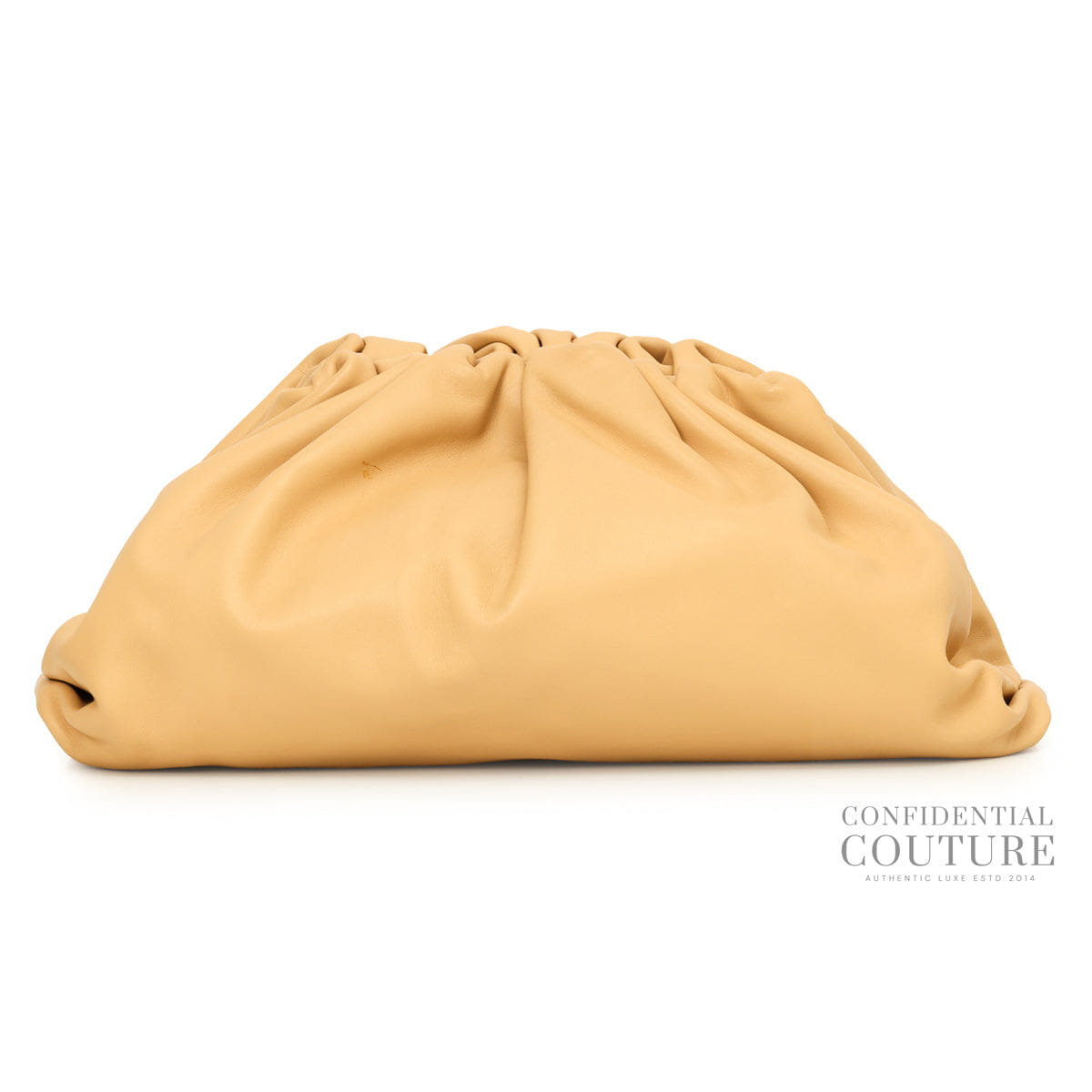 Bottega Veneta The Pouch Tapioca Beige Calfskin Oversized Clutch Bag