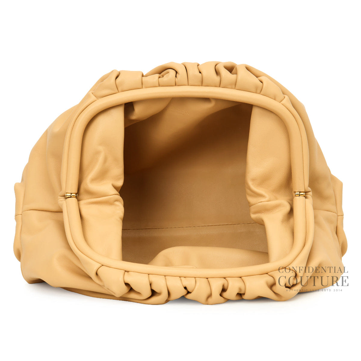 Bottega Veneta The Pouch Tapioca Beige Calfskin Oversized Clutch Bag