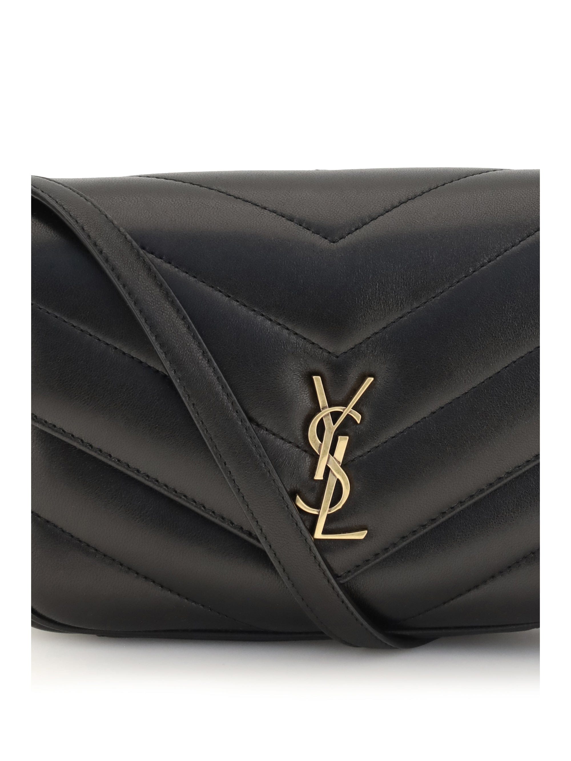Saint Laurent Women Loulou Cassandre Toy Lambskin Shoulder Bag