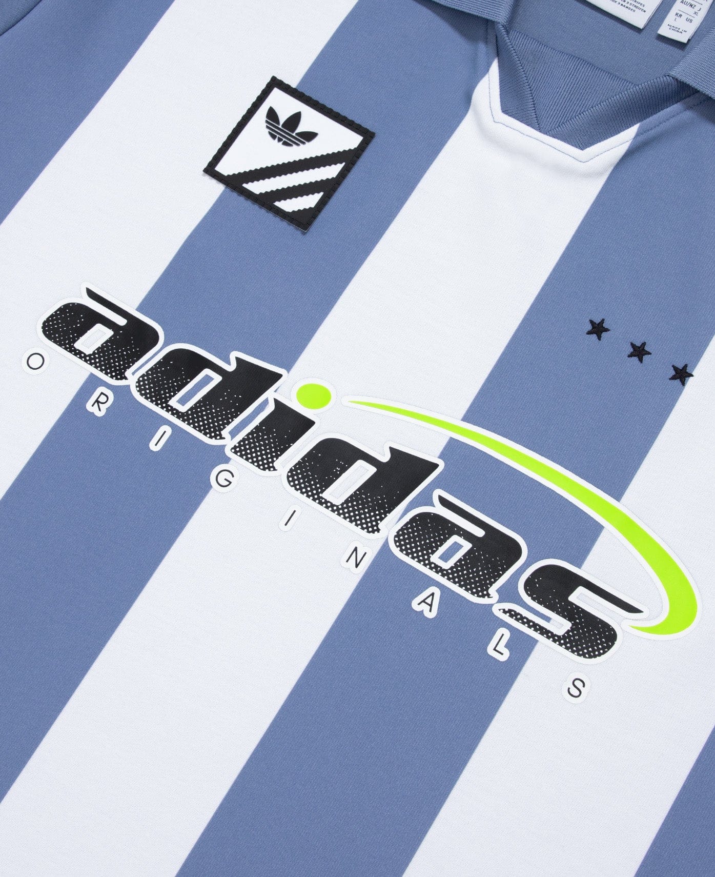adidas Trefoil Logo Play Football Graphic Short Sleeve Polo Shirt (Blue)