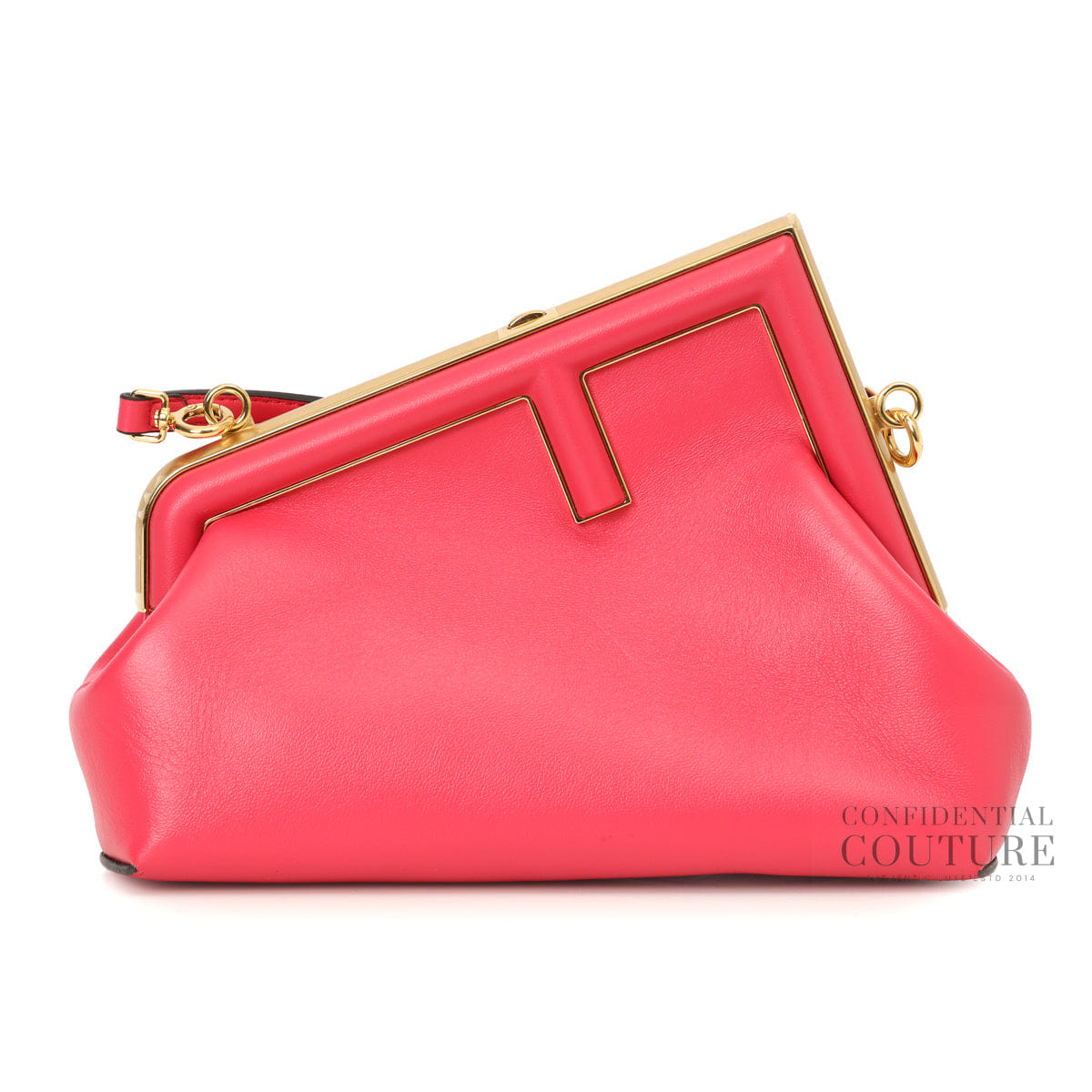 Fendi First Medium Bright Pink Leather Shoulder Bag