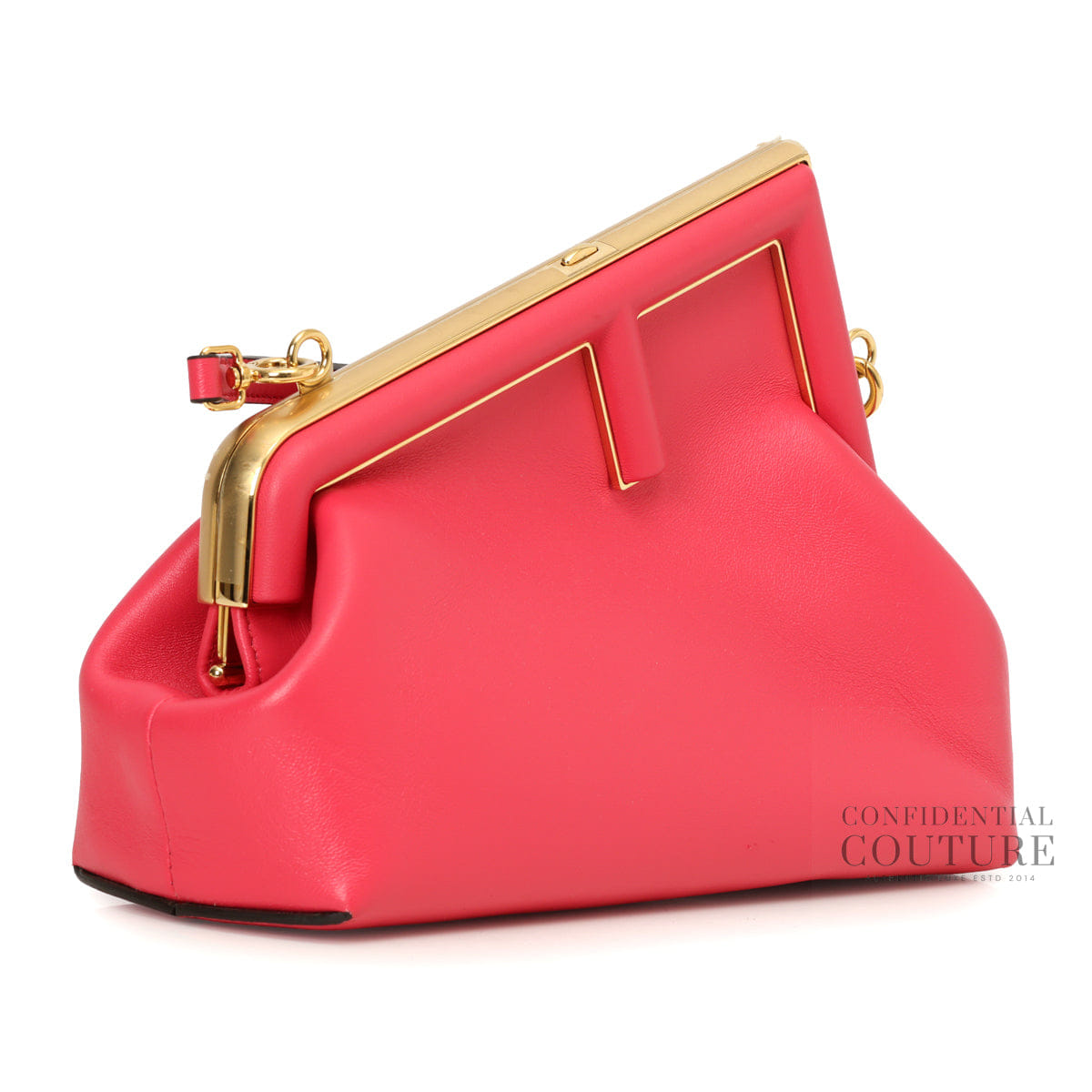 Fendi First Medium Bright Pink Leather Shoulder Bag
