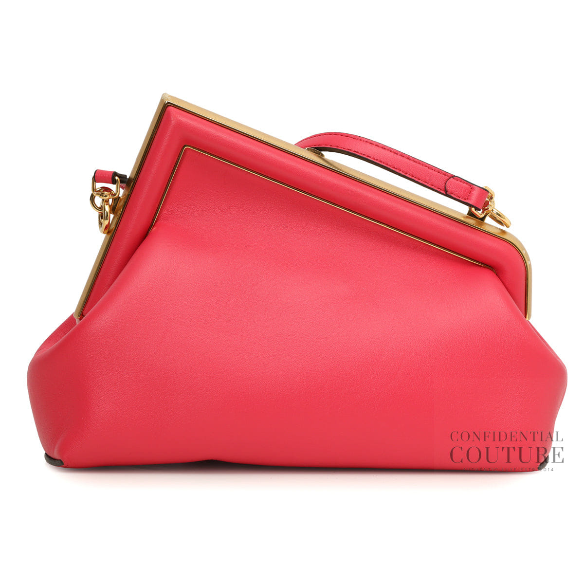 Fendi First Medium Bright Pink Leather Shoulder Bag