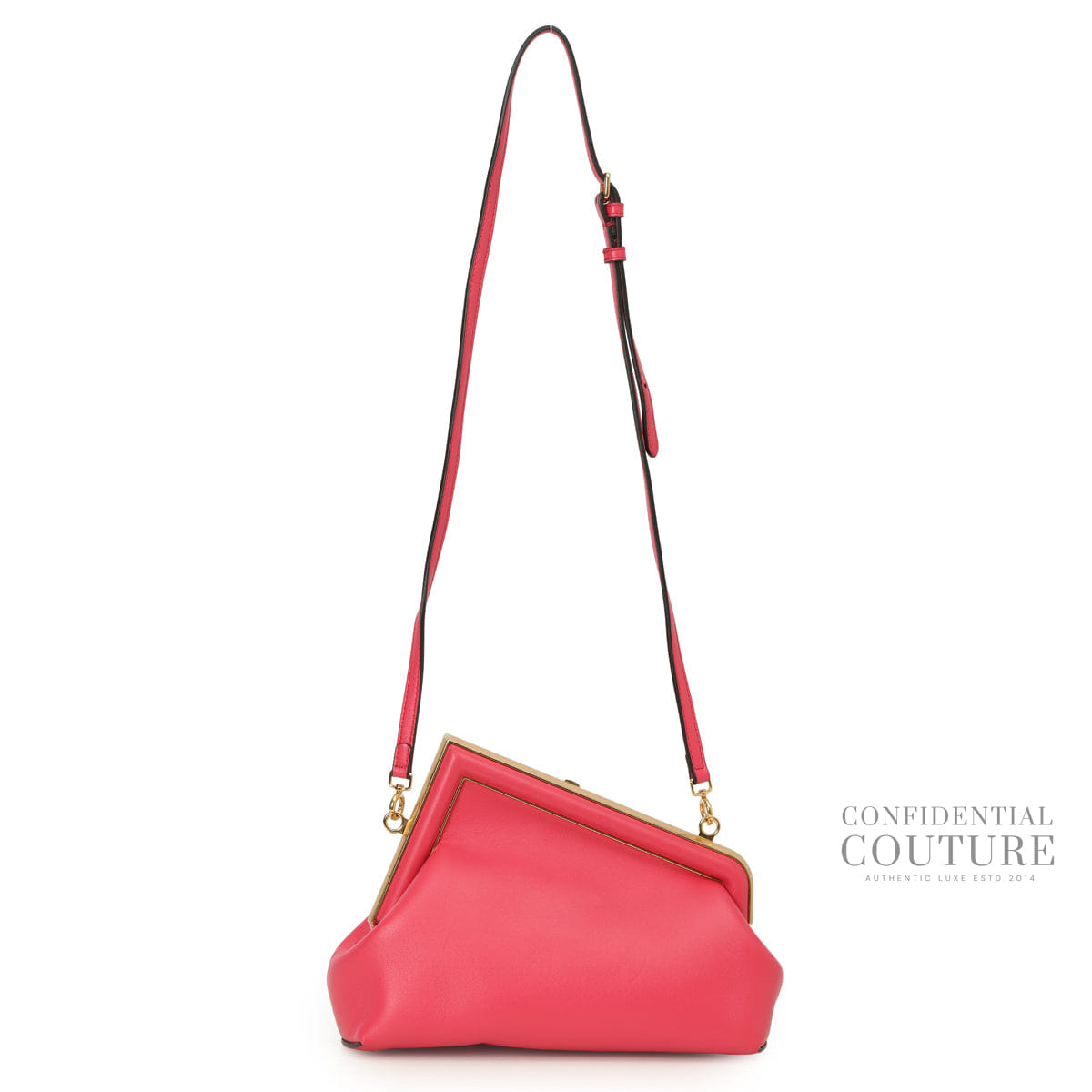 Fendi First Medium Bright Pink Leather Shoulder Bag