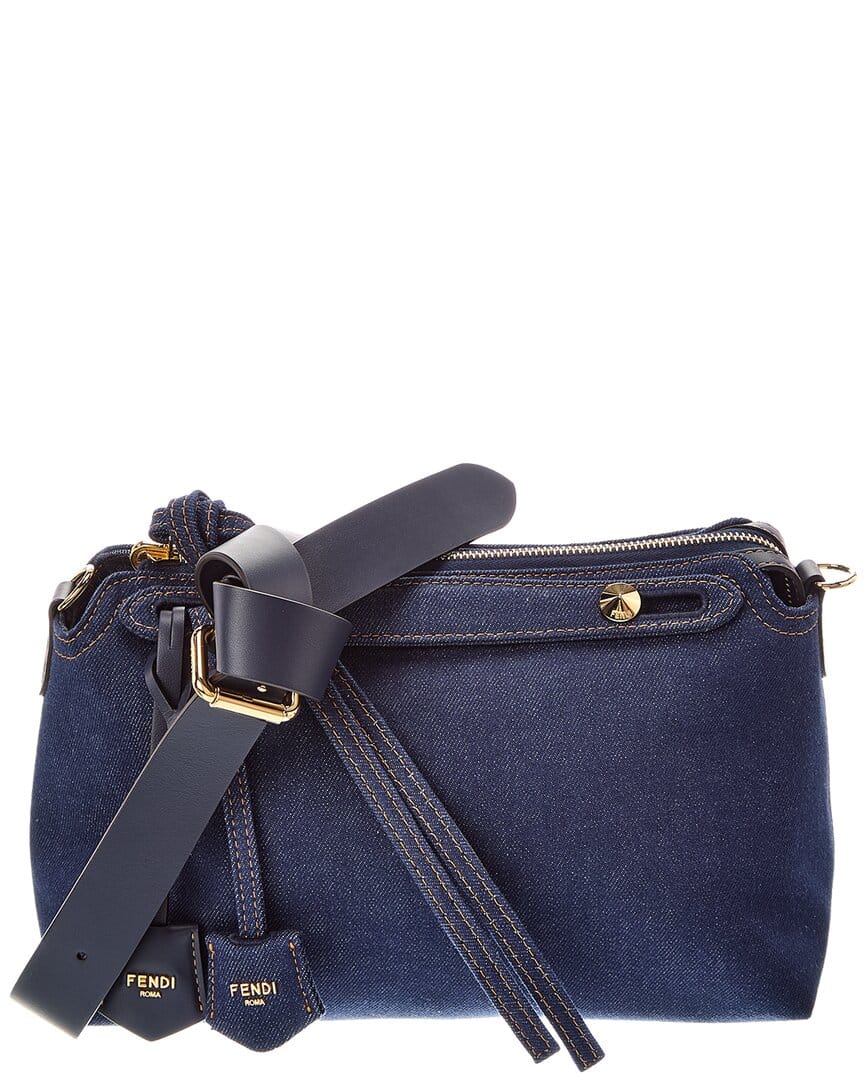 Fendi By The Way Medium Jacquard & Denim Shoulder Bag